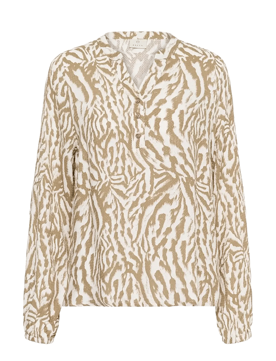 Kaffe - KAmathilde Blouse - bluzki z długimi rękawami - petrified oak/chalk s animal - 1