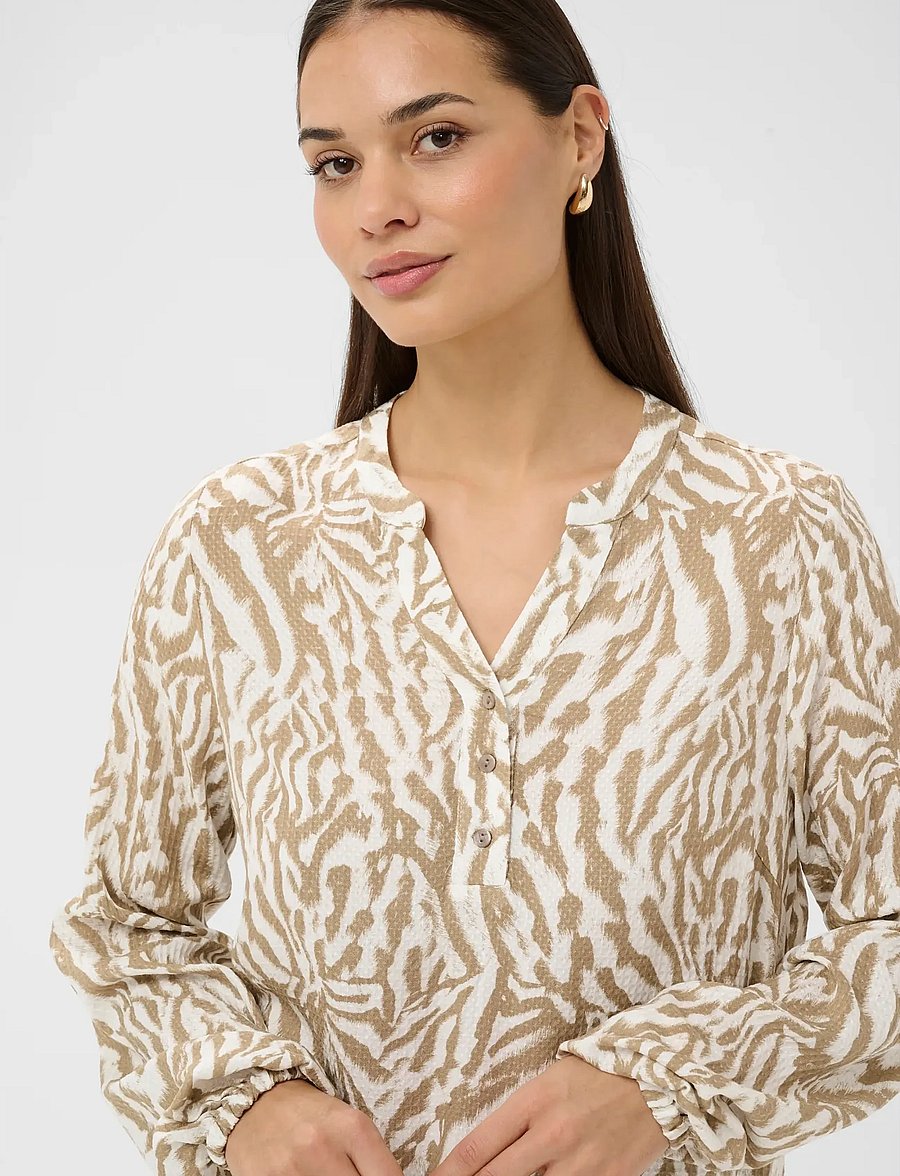 Kaffe - KAmathilde Blouse - bluzki z długimi rękawami - petrified oak/chalk s animal - 5