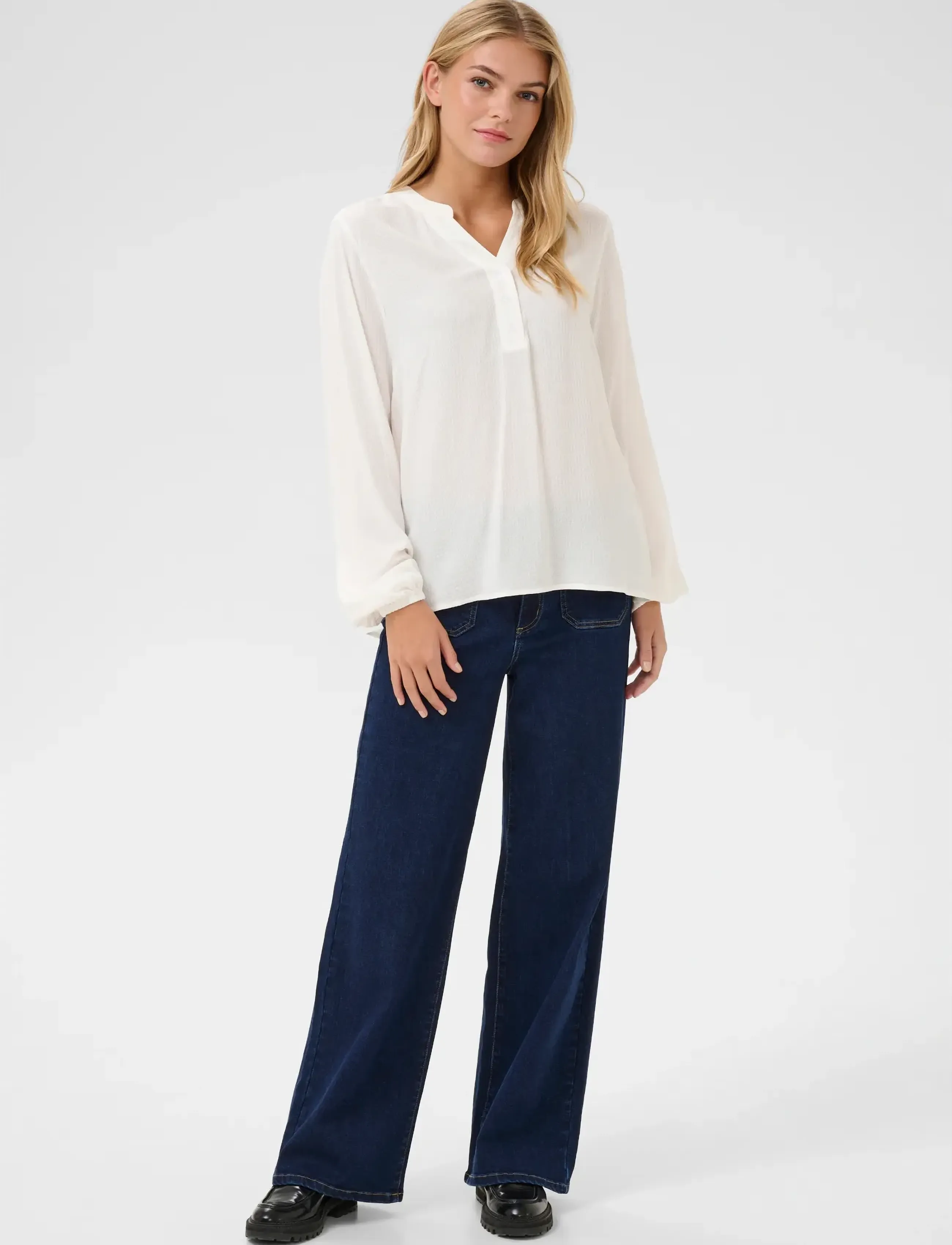 Kaffe - KAmathilde Blouse - pikkade varrukatega pluusid - chalk - 3