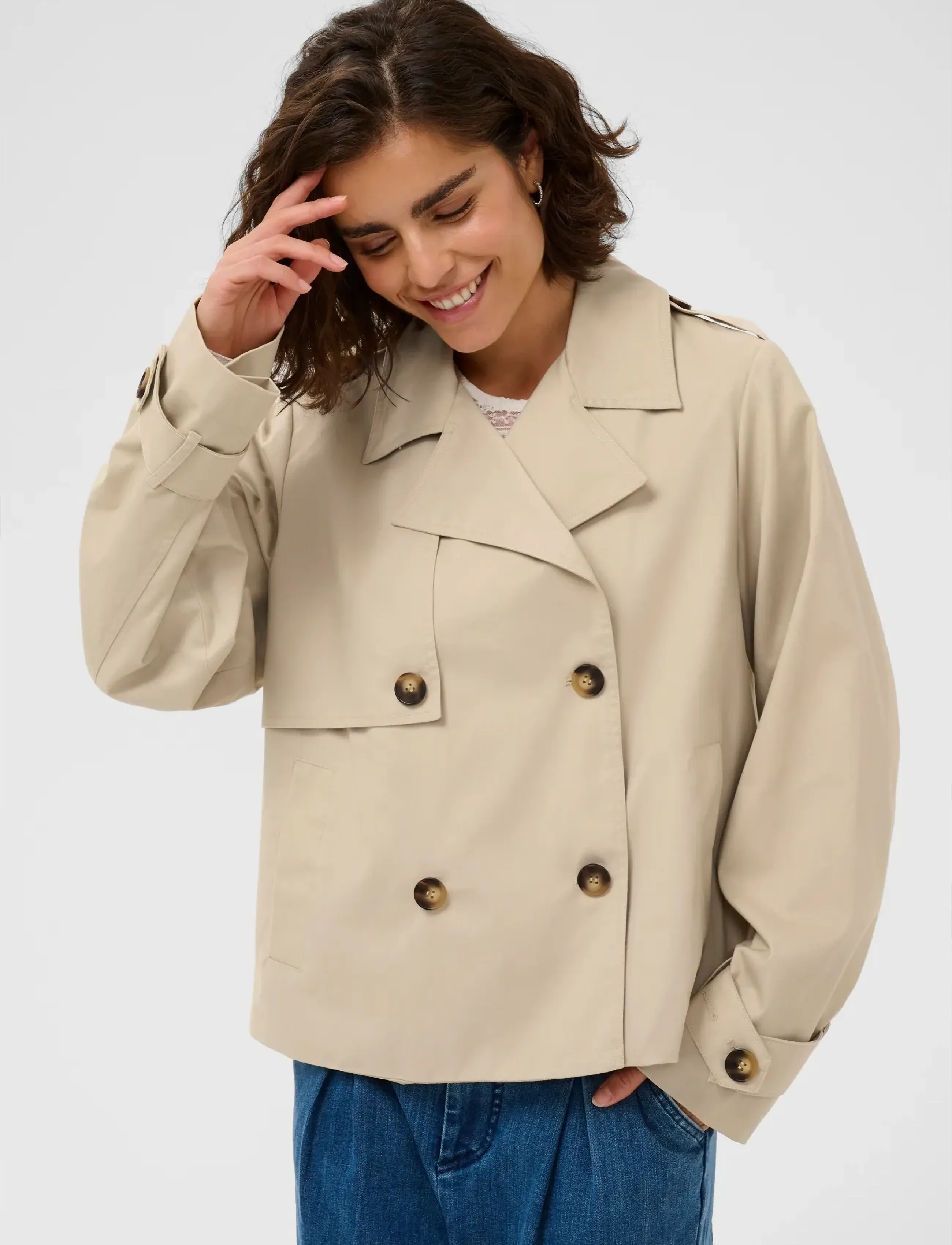 Kaffe Kapatricia Jacket, 40, Coats, Beige - Trench Frauen