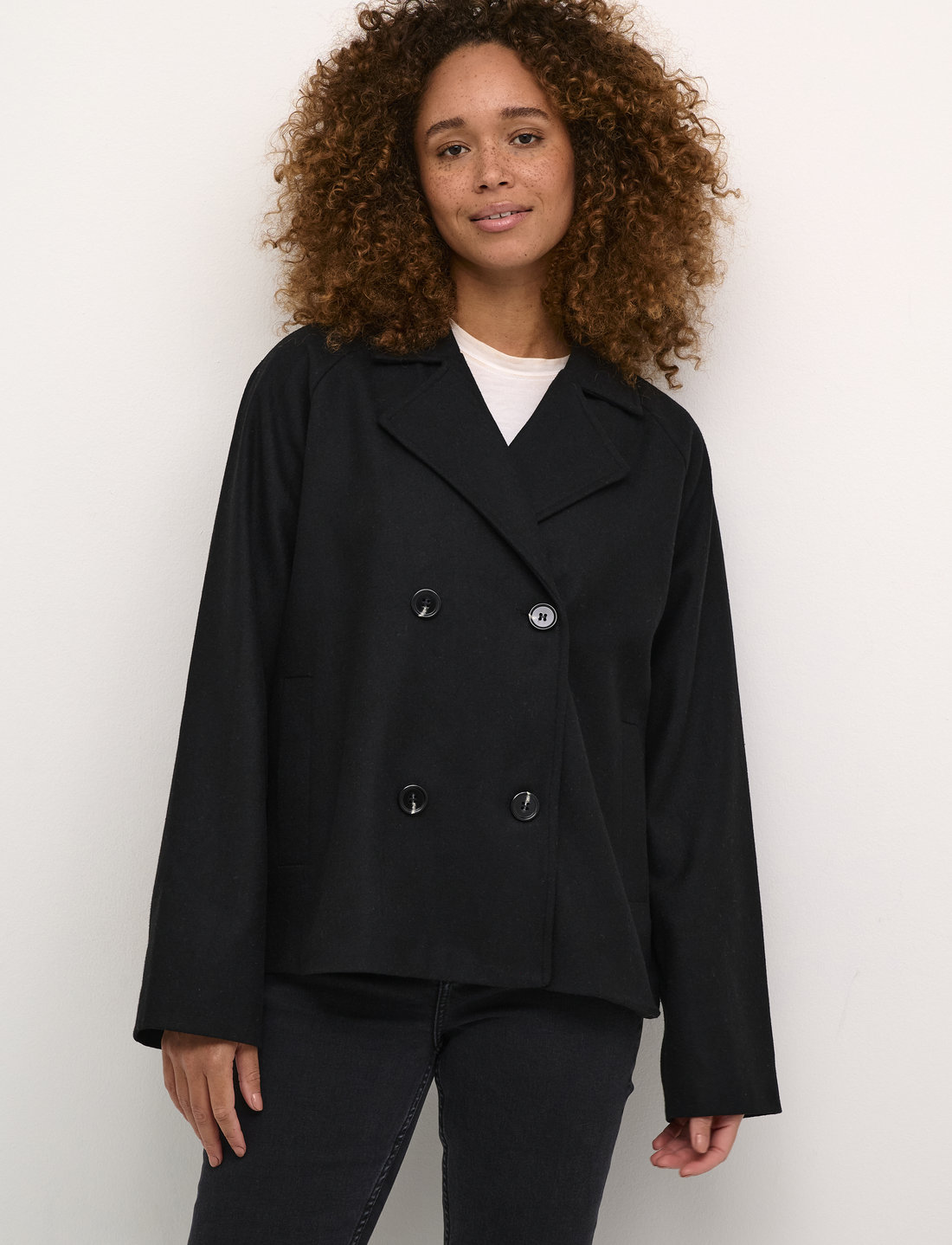 Kaffe - KAfanny Short Jacket - uldjakker - black deep cc - 0