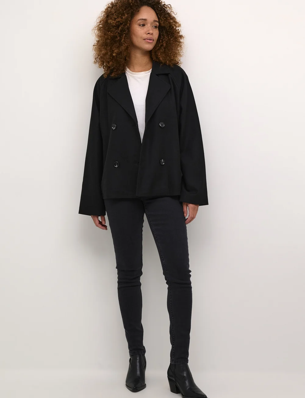 Kaffe - KAfanny Short Jacket - uldjakker - black deep cc - 3