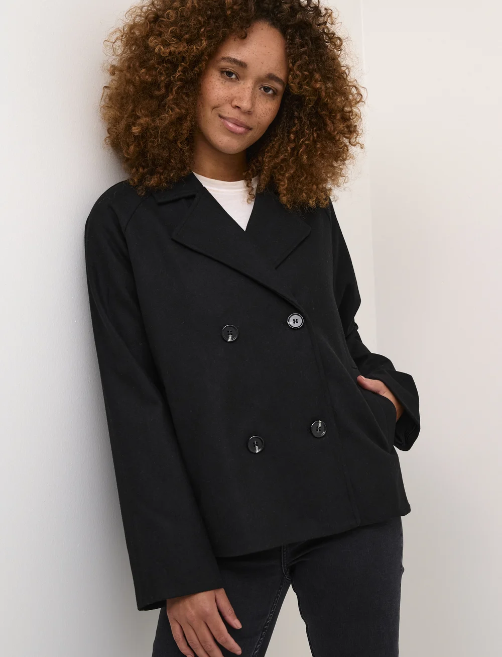 Kaffe - KAfanny Short Jacket - uldjakker - black deep cc - 5