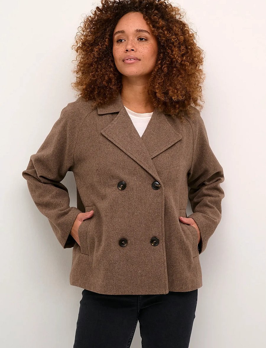 Kaffe - KAfanny Short Jacket - villased jakid - major brown c. - 0