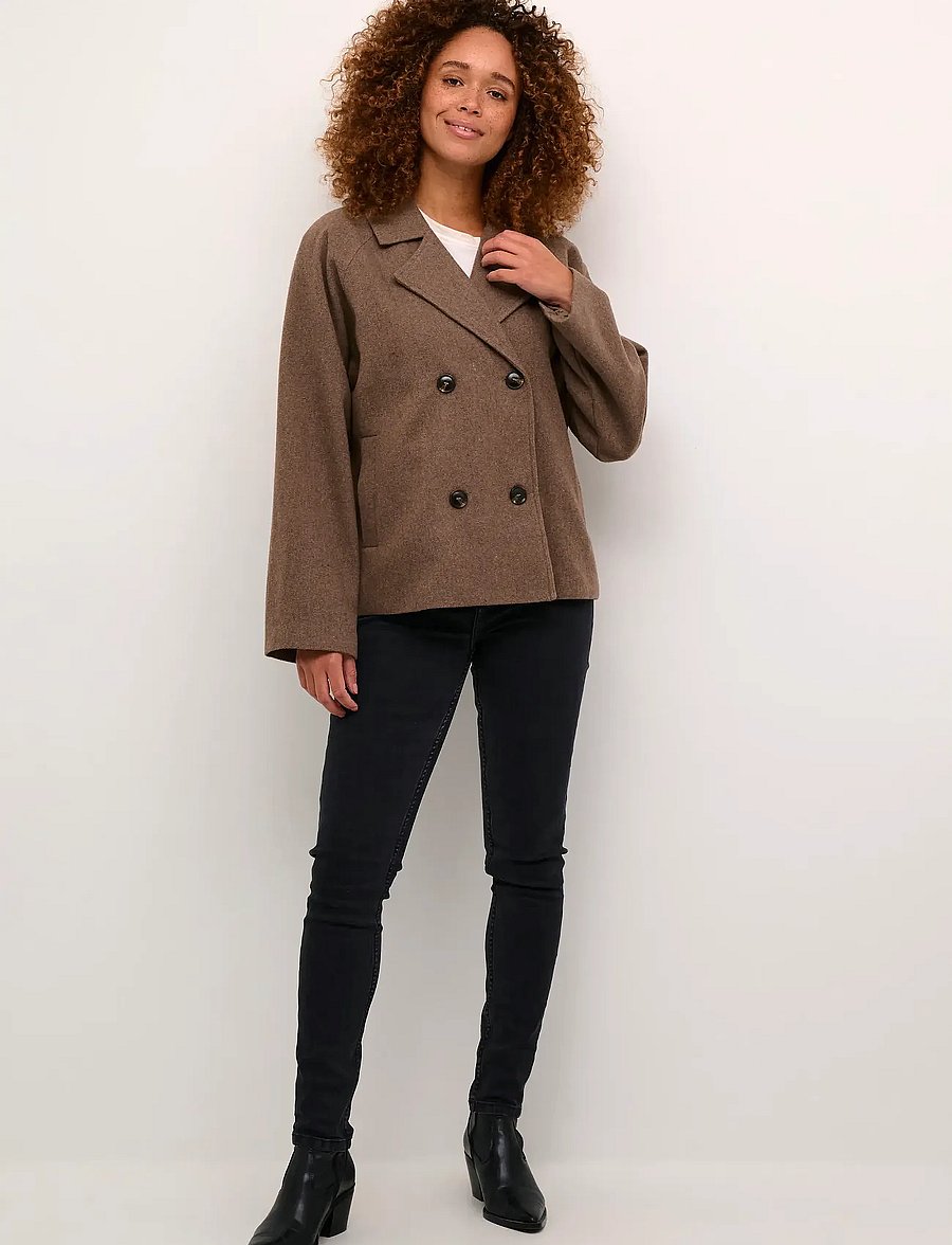 Kaffe - KAfanny Short Jacket - villased jakid - major brown c. - 3