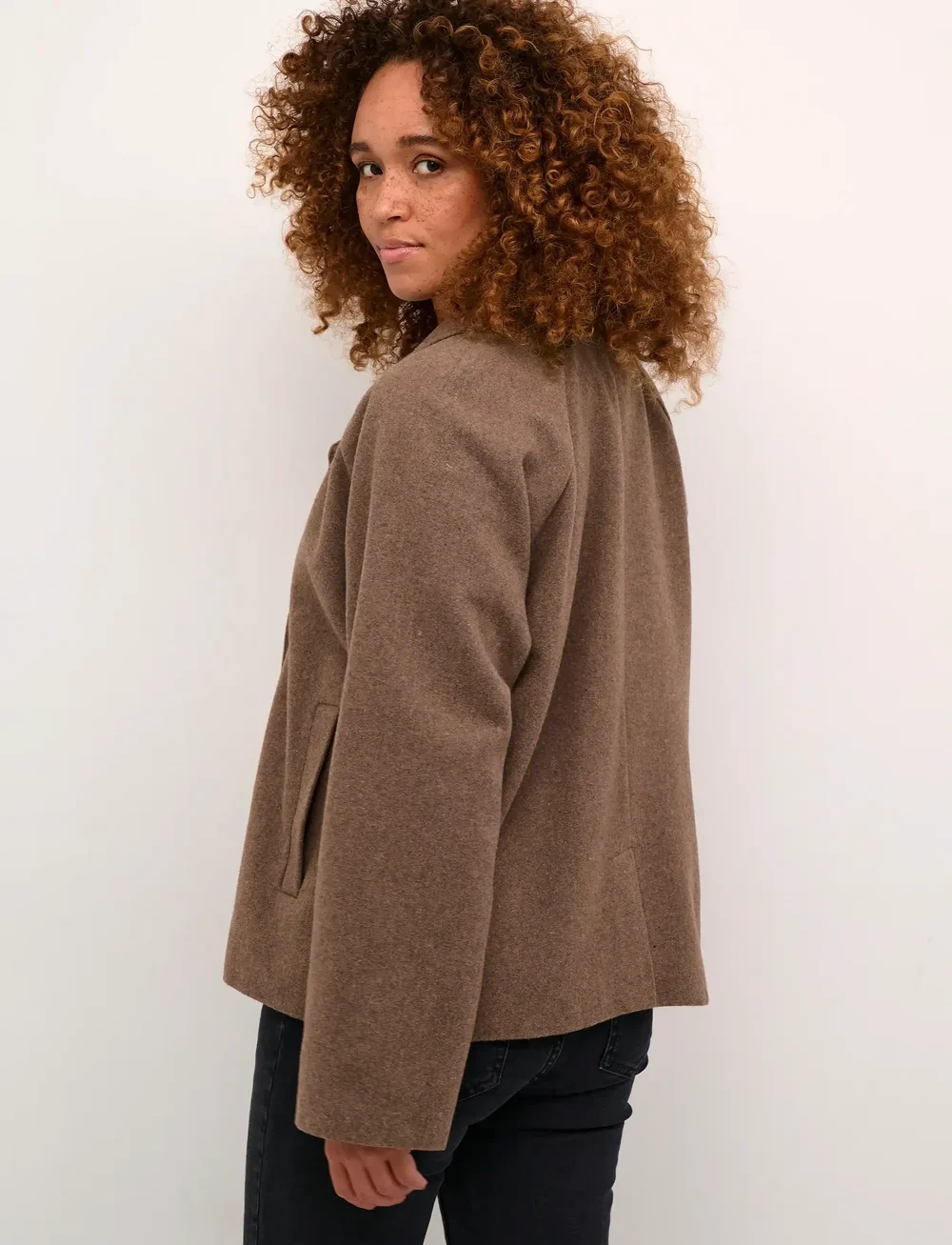 Kaffe - KAfanny Short Jacket - wolljacken - major brown c. - 4