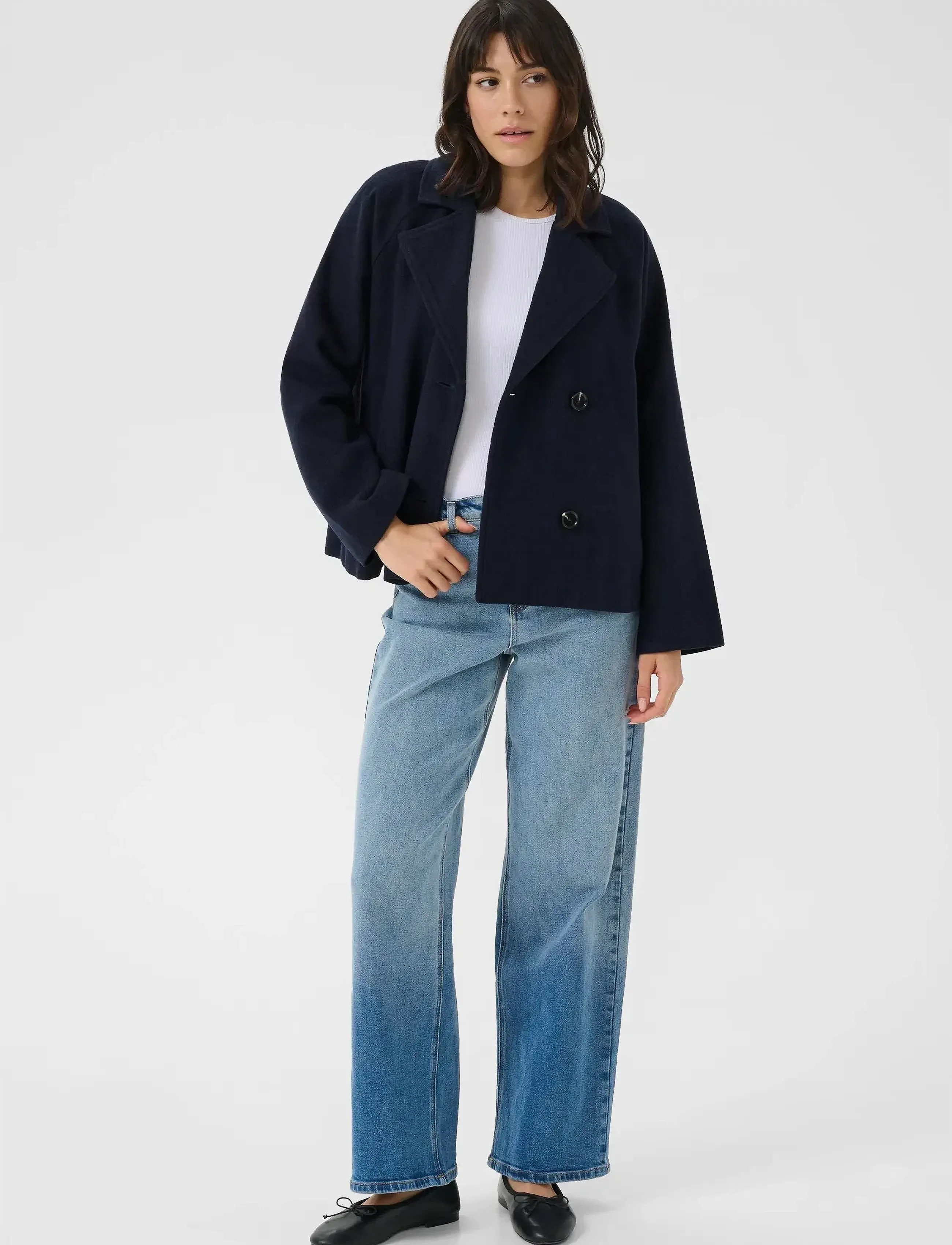 Kaffe - KAfanny Short Jacket - outerwear - midnight marine cc - 3