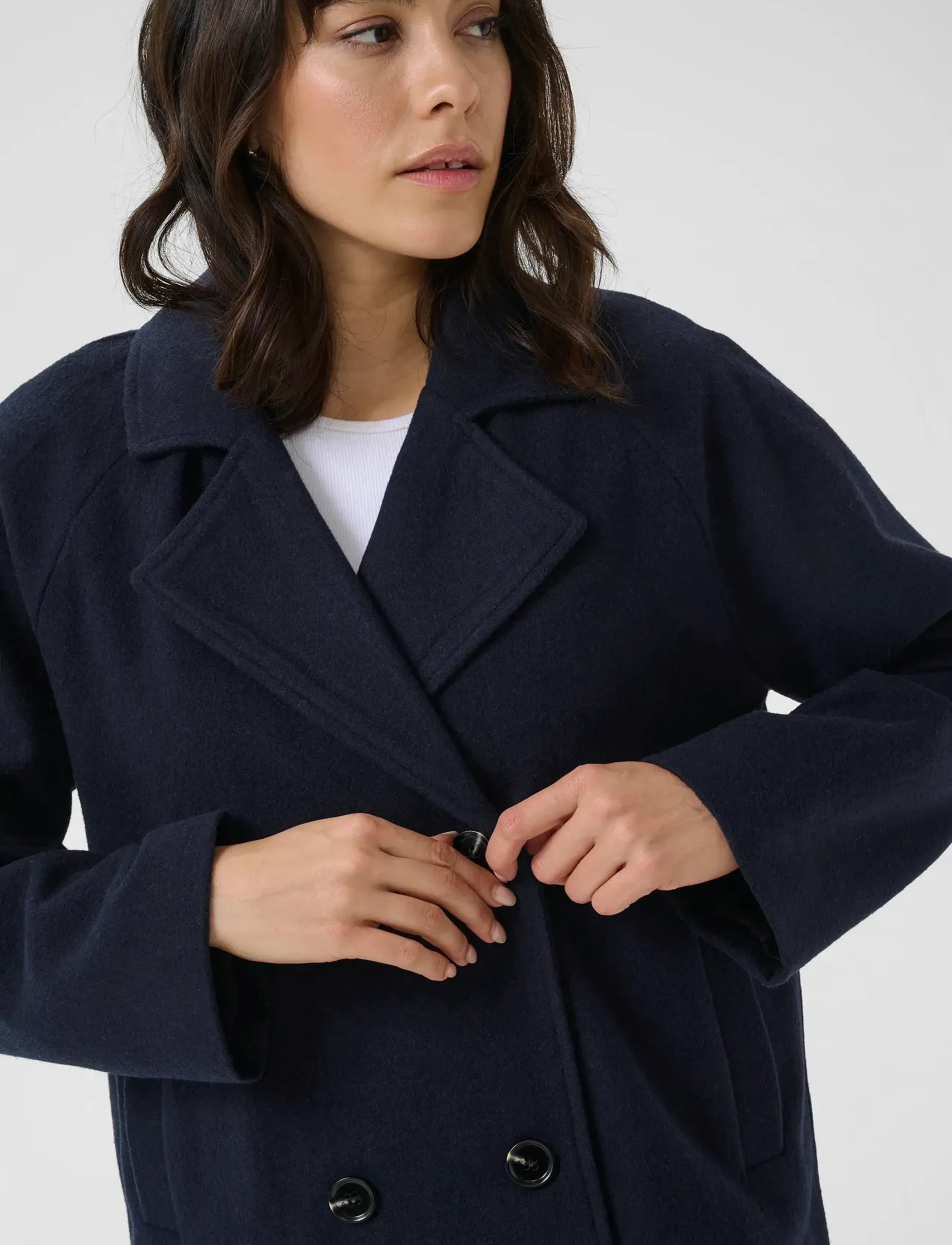 Kaffe - KAfanny Short Jacket - outerwear - midnight marine cc - 5