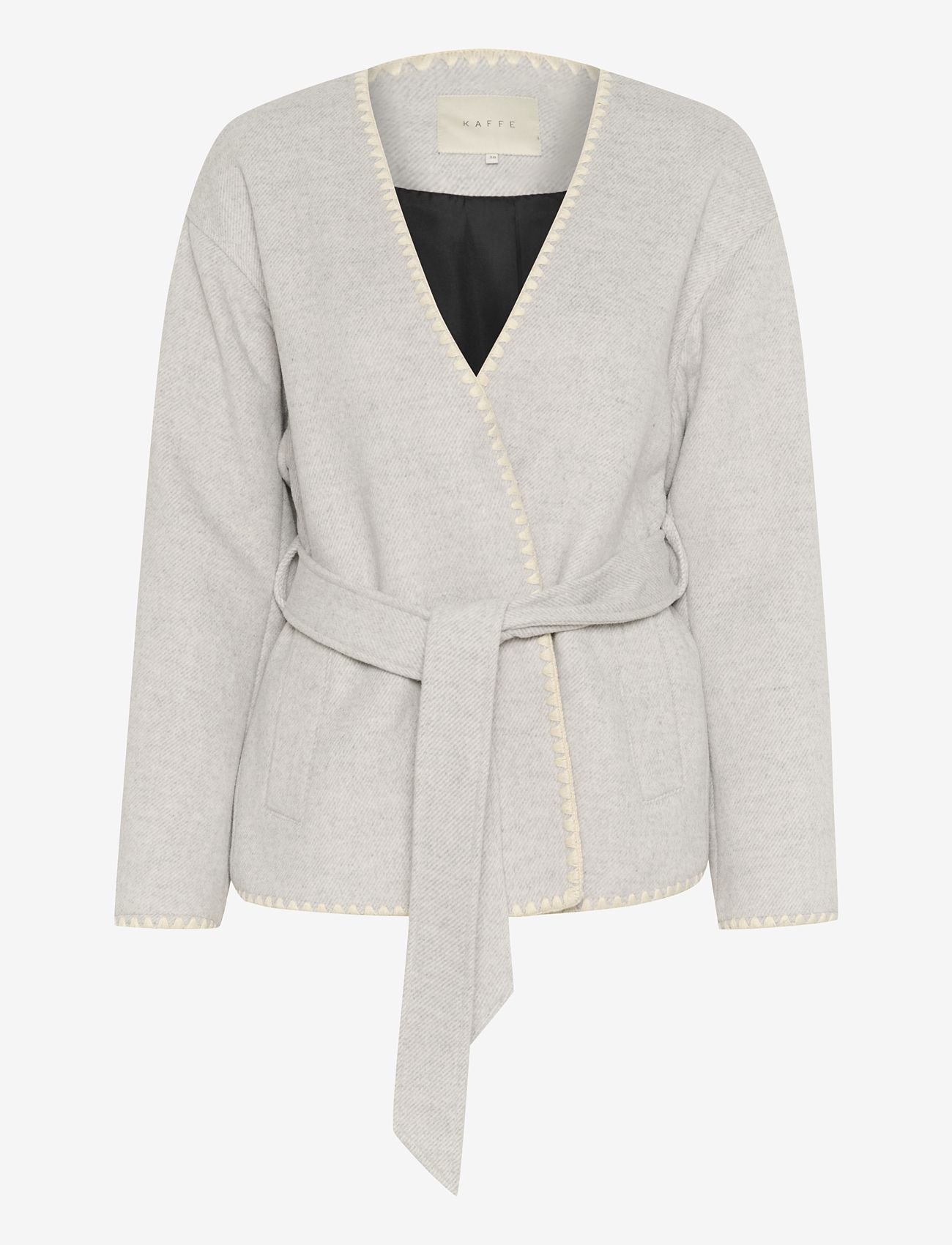 Kaffe - KAulrikke Jacket - vööga bleiserid - light grey melange - 0