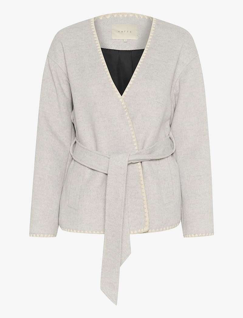 Kaffe - KAulrikke Jacket - kavajer med skärp - light grey melange - 1