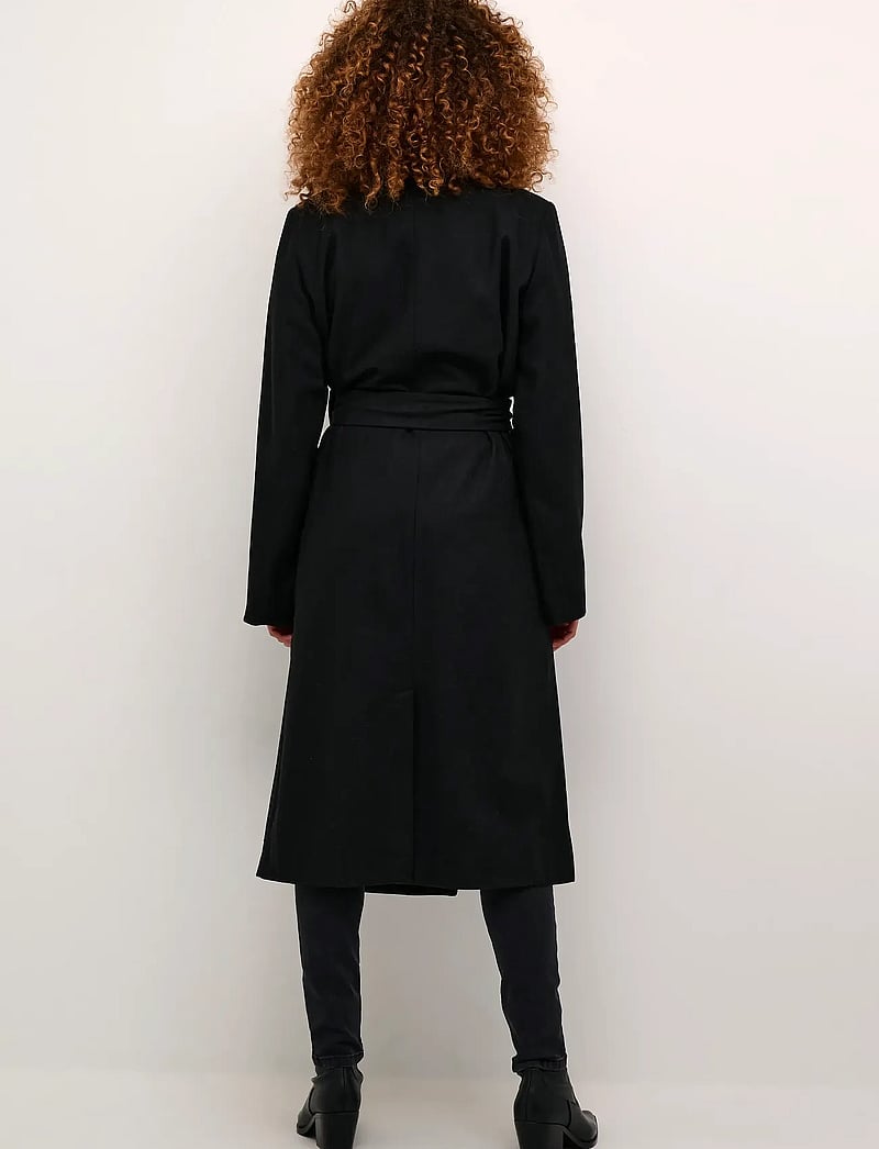 Kaffe - KAfanny Long Coat - pitkät takit - black deep cc - 3