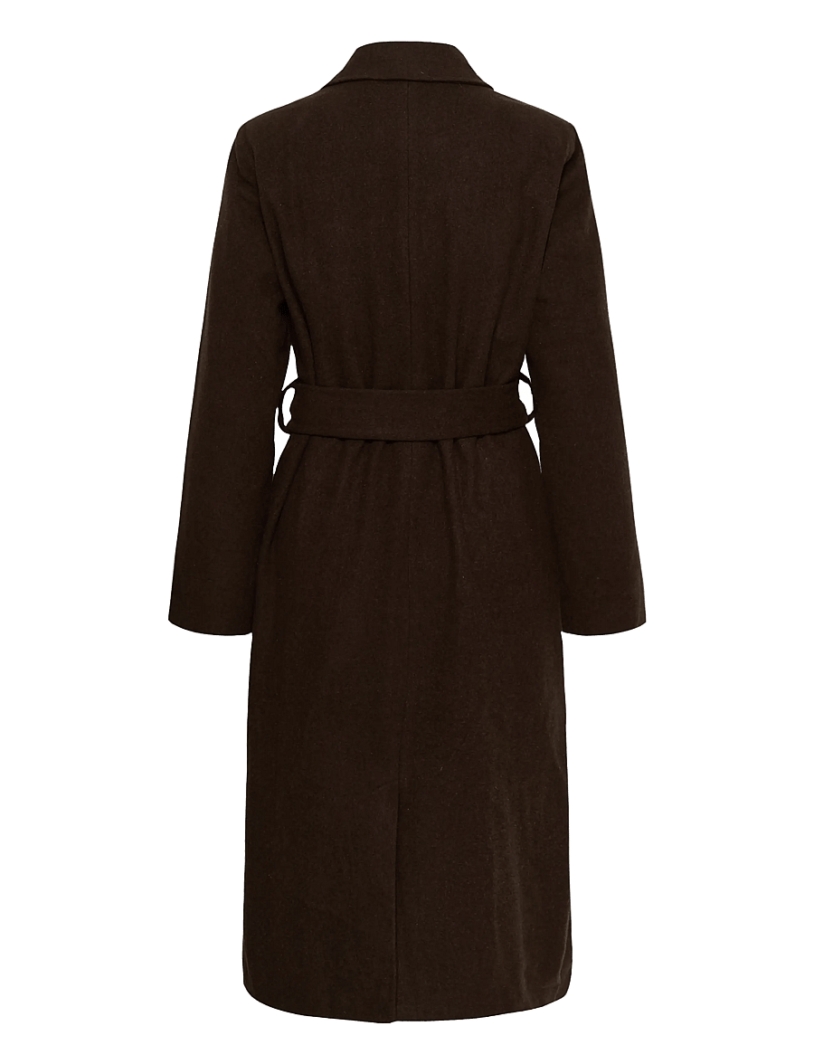 Kaffe - KAfanny Long Coat - coats - chocolate brown - 1