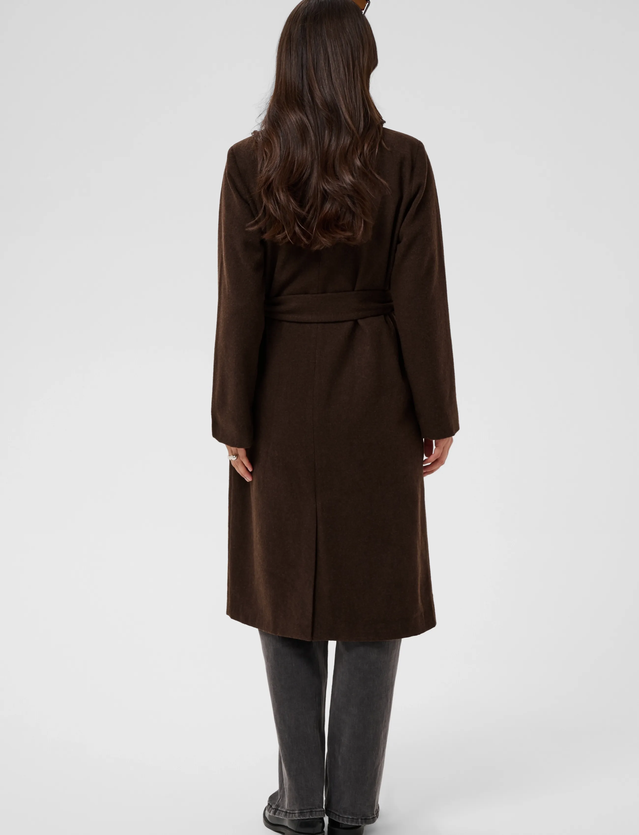 Kaffe - KAfanny Long Coat - coats - chocolate brown - 4
