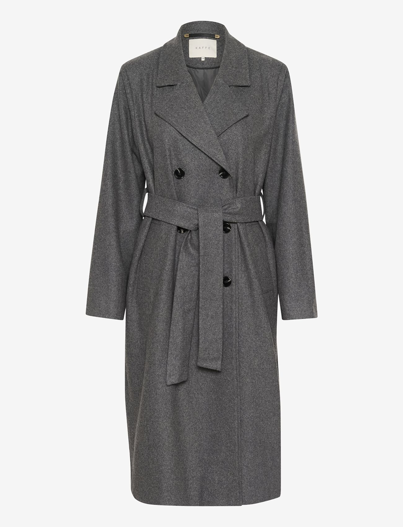 Kaffe - KAfanny Long Coat - ytterkläder - grey melange - 1
