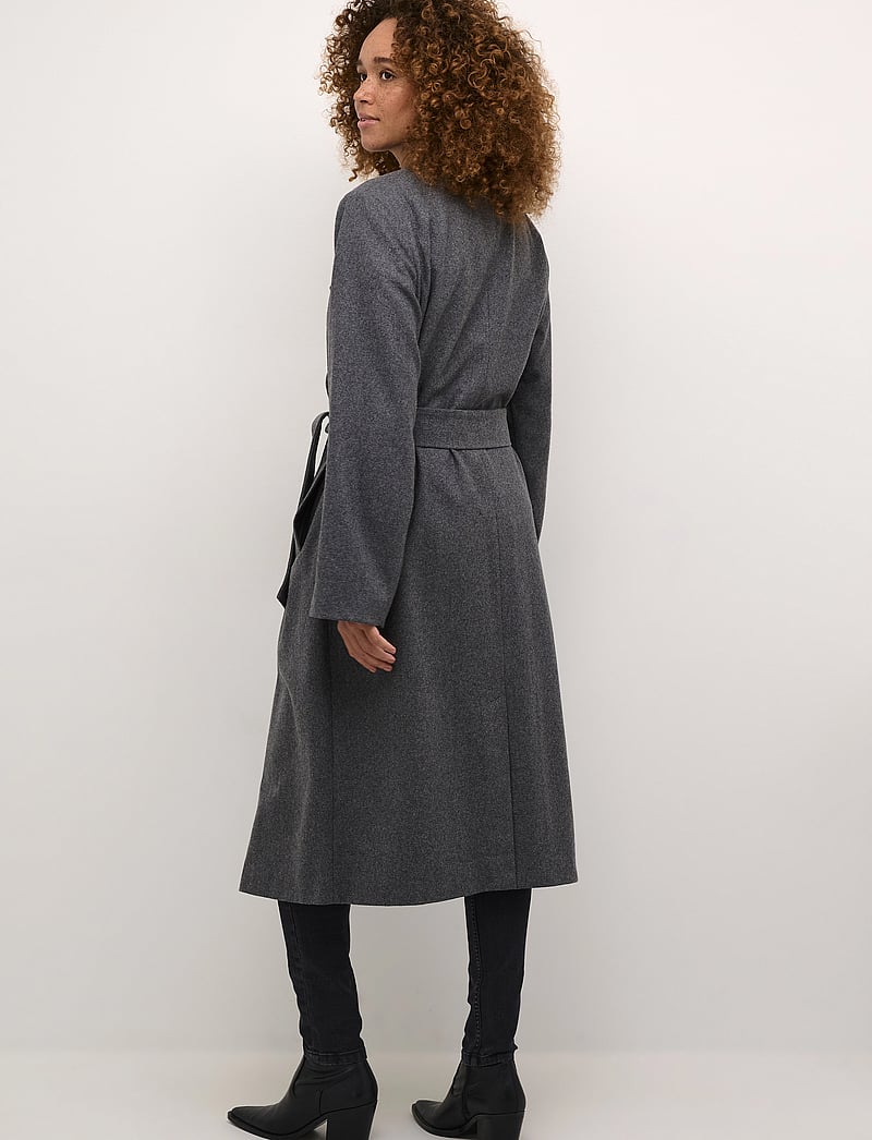 Kaffe - KAfanny Long Coat - mäntel - grey melange - 3