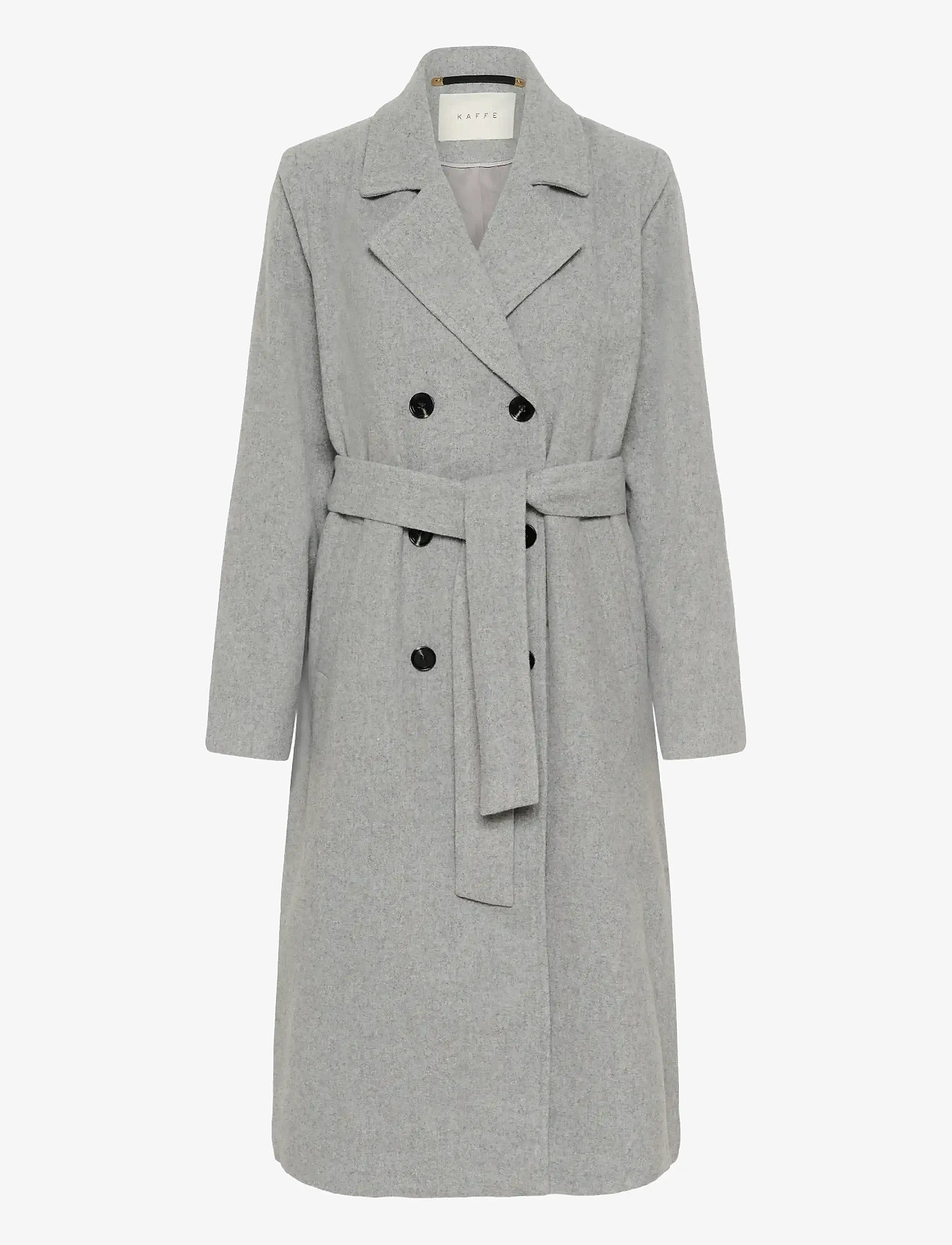 Kaffe - KAfanny Long Coat - overtøj - light grey melange - 0