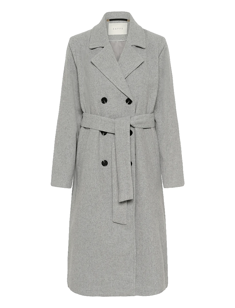Kaffe - KAfanny Long Coat - mäntel - light grey melange - 1