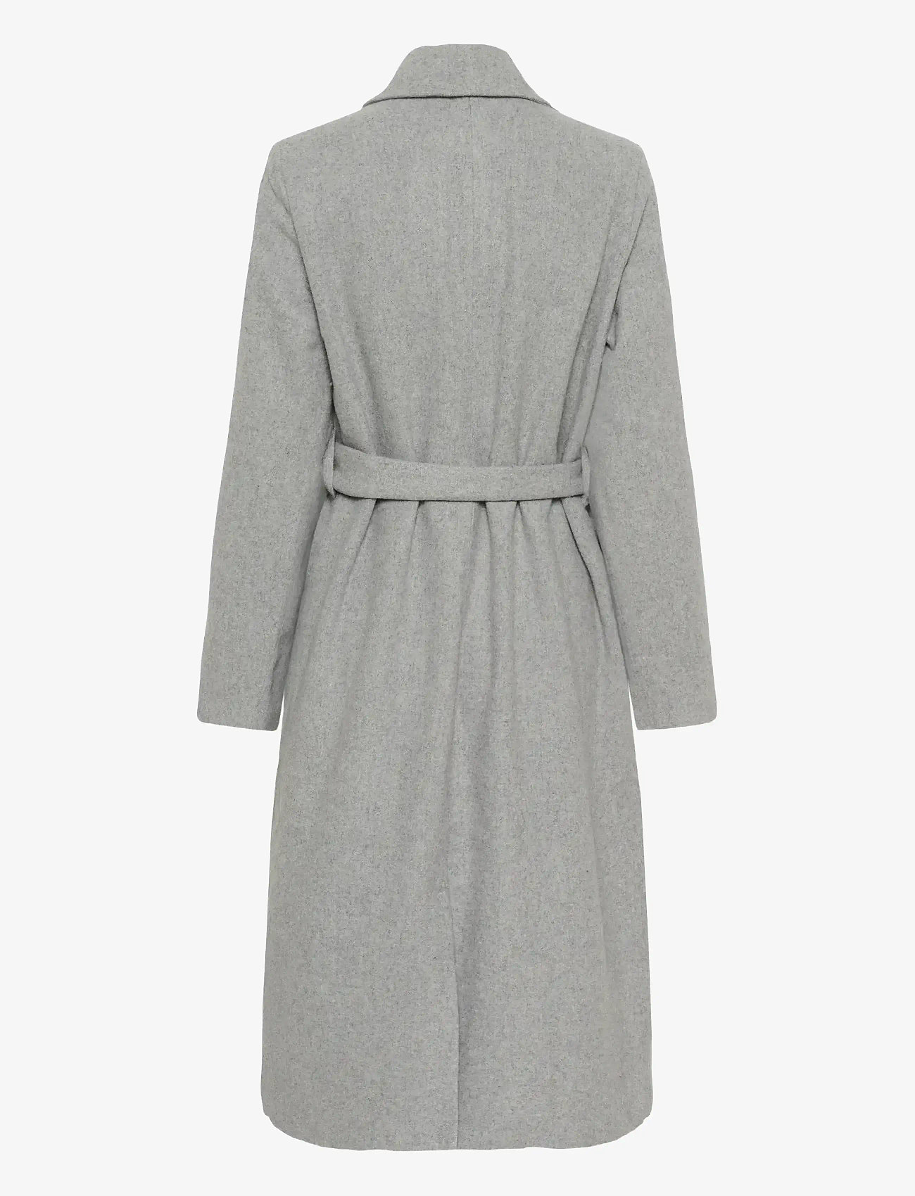 Kaffe - KAfanny Long Coat - overtøj - light grey melange - 1