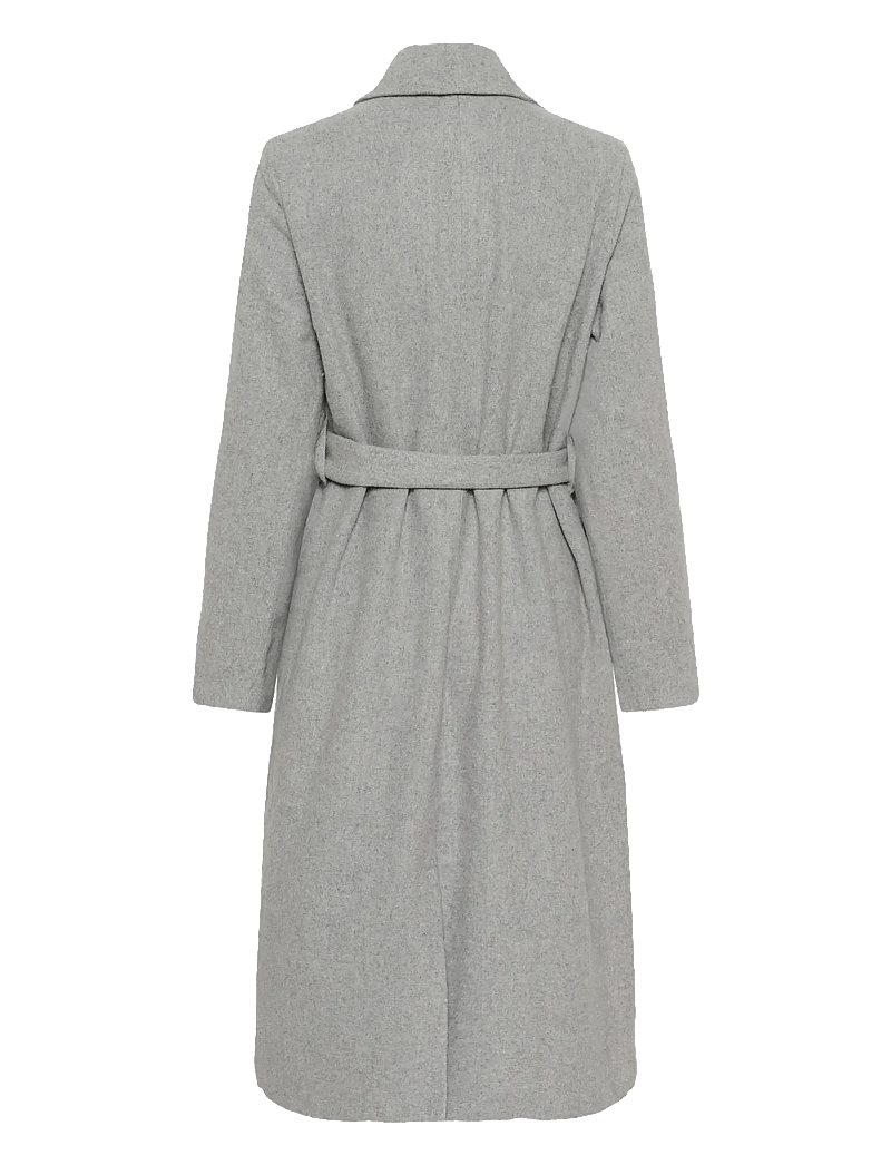 Kaffe - KAfanny Long Coat - mäntel - light grey melange - 2