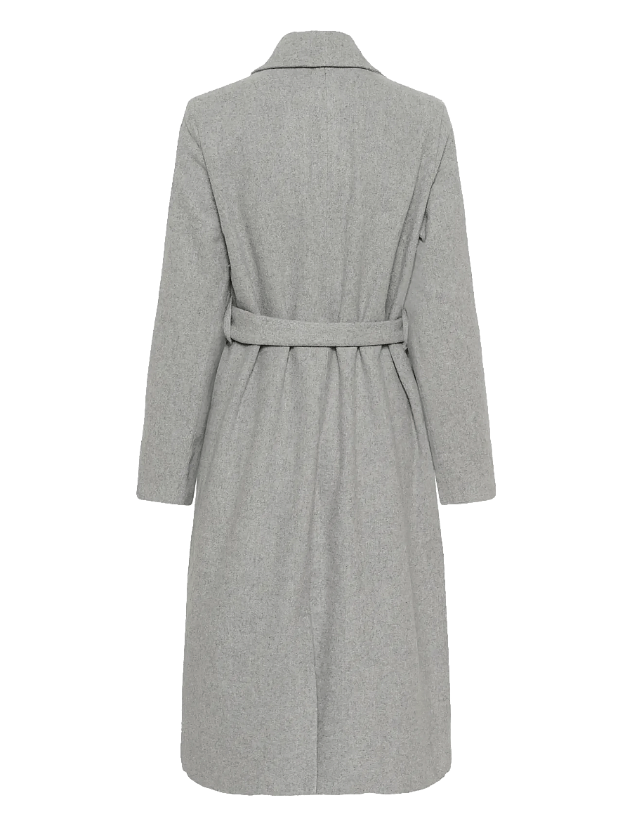 Kaffe - KAfanny Long Coat - mäntel - light grey melange - 2