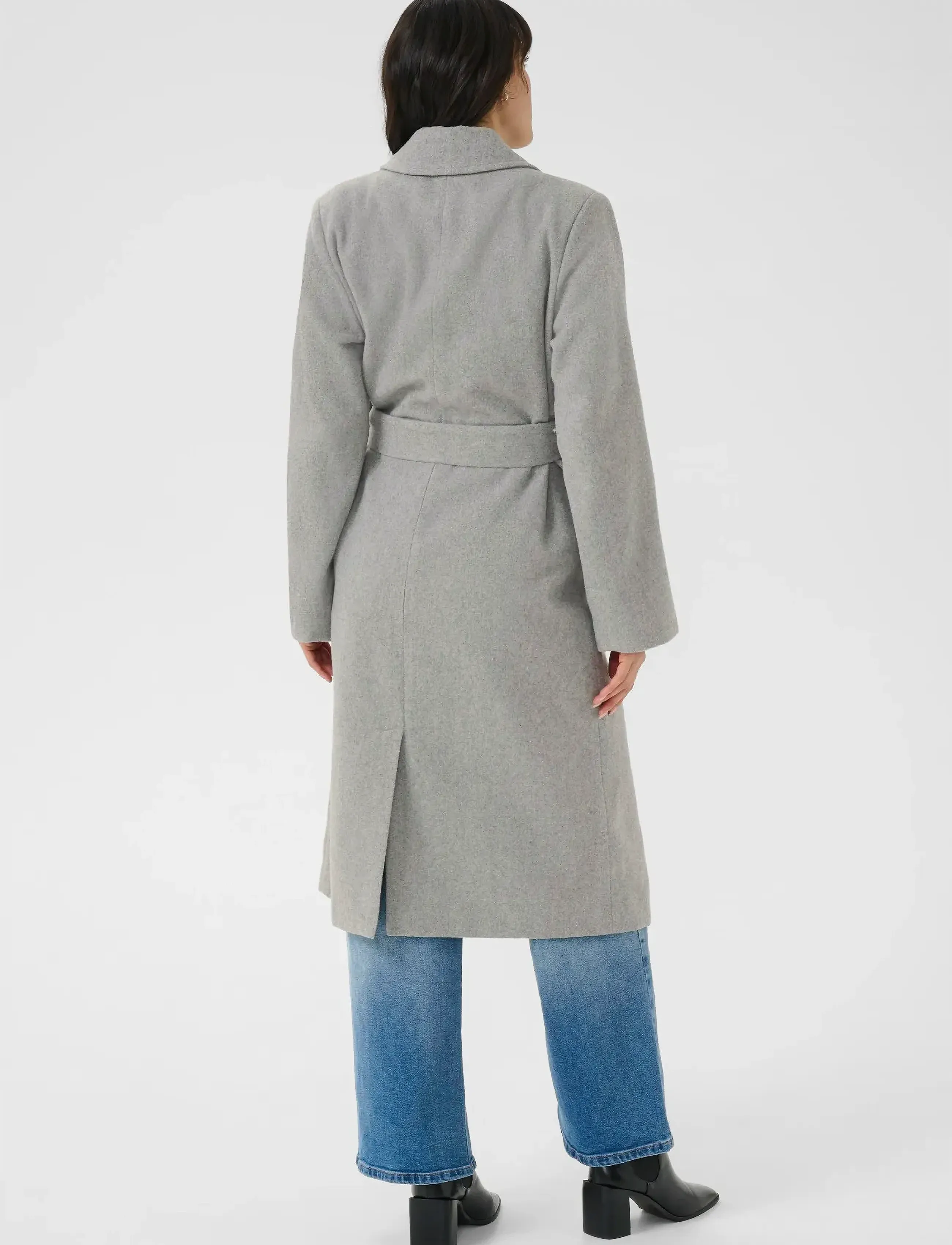 Kaffe - KAfanny Long Coat - vilnoniai paltai - light grey melange - 4