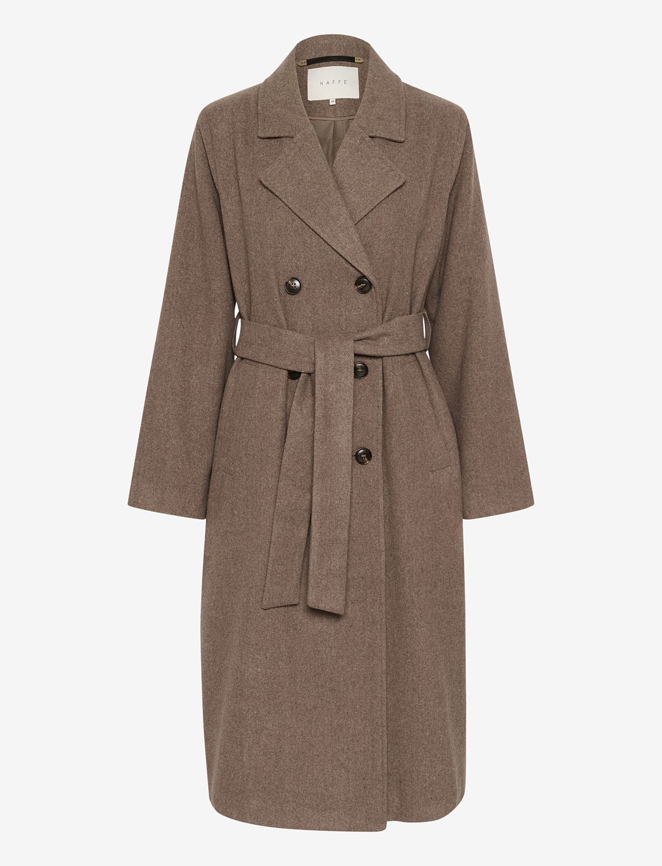 Kaffe - KAfanny Long Coat - overtøj - major brown c. - 0