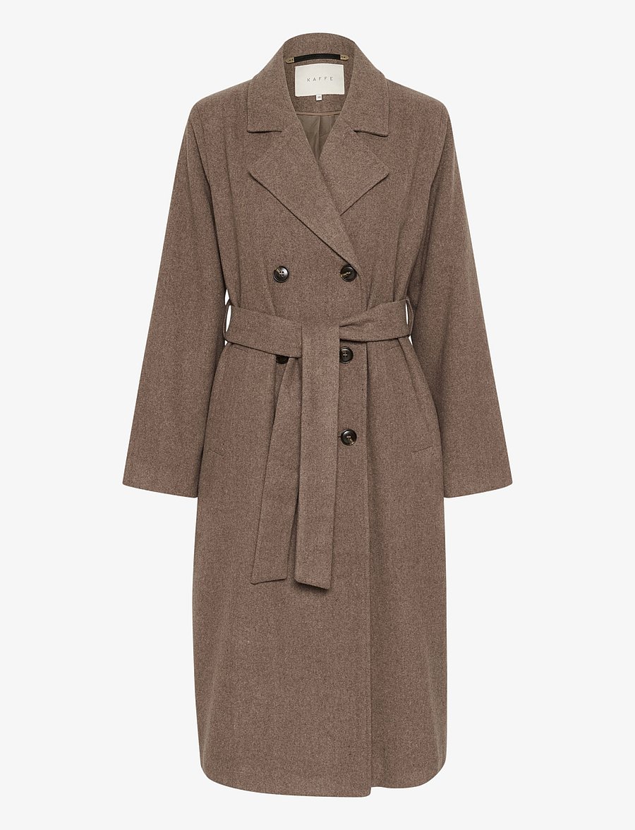 Kaffe - KAfanny Long Coat - kappor - major brown c. - 1