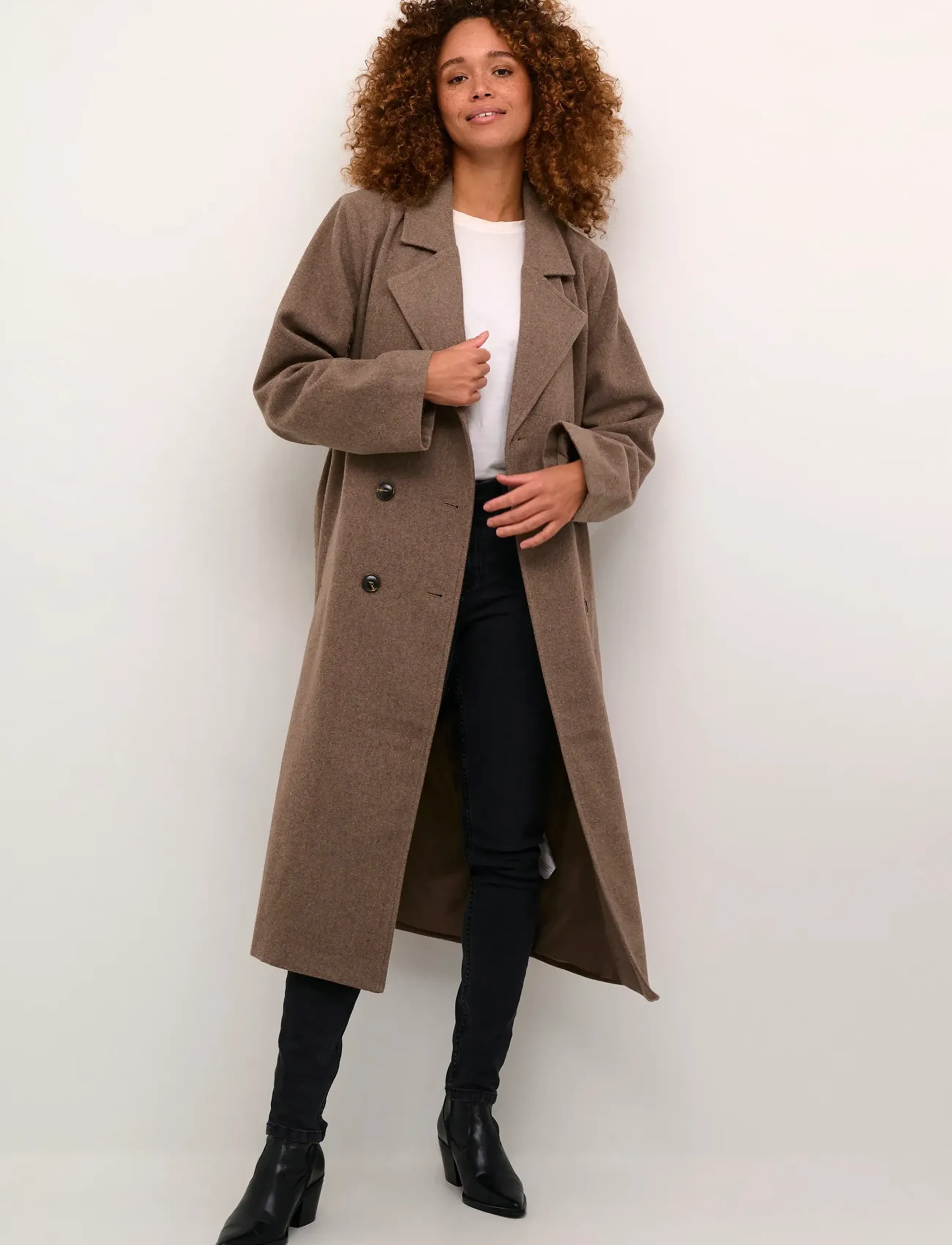 Kaffe Kafanny Long Coat, 46, Coats, Braun - Winter Frauen