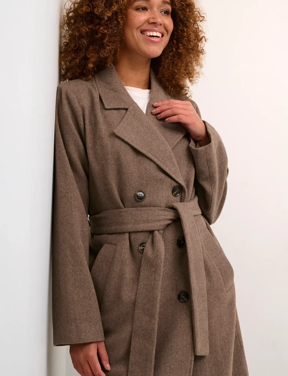 Kaffe - KAfanny Long Coat - frakker - major brown c. - 4