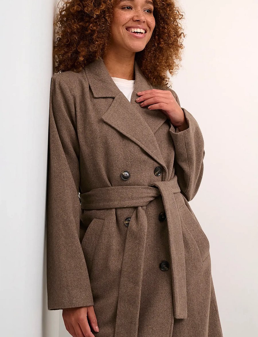 Kaffe - KAfanny Long Coat - kappor - major brown c. - 4