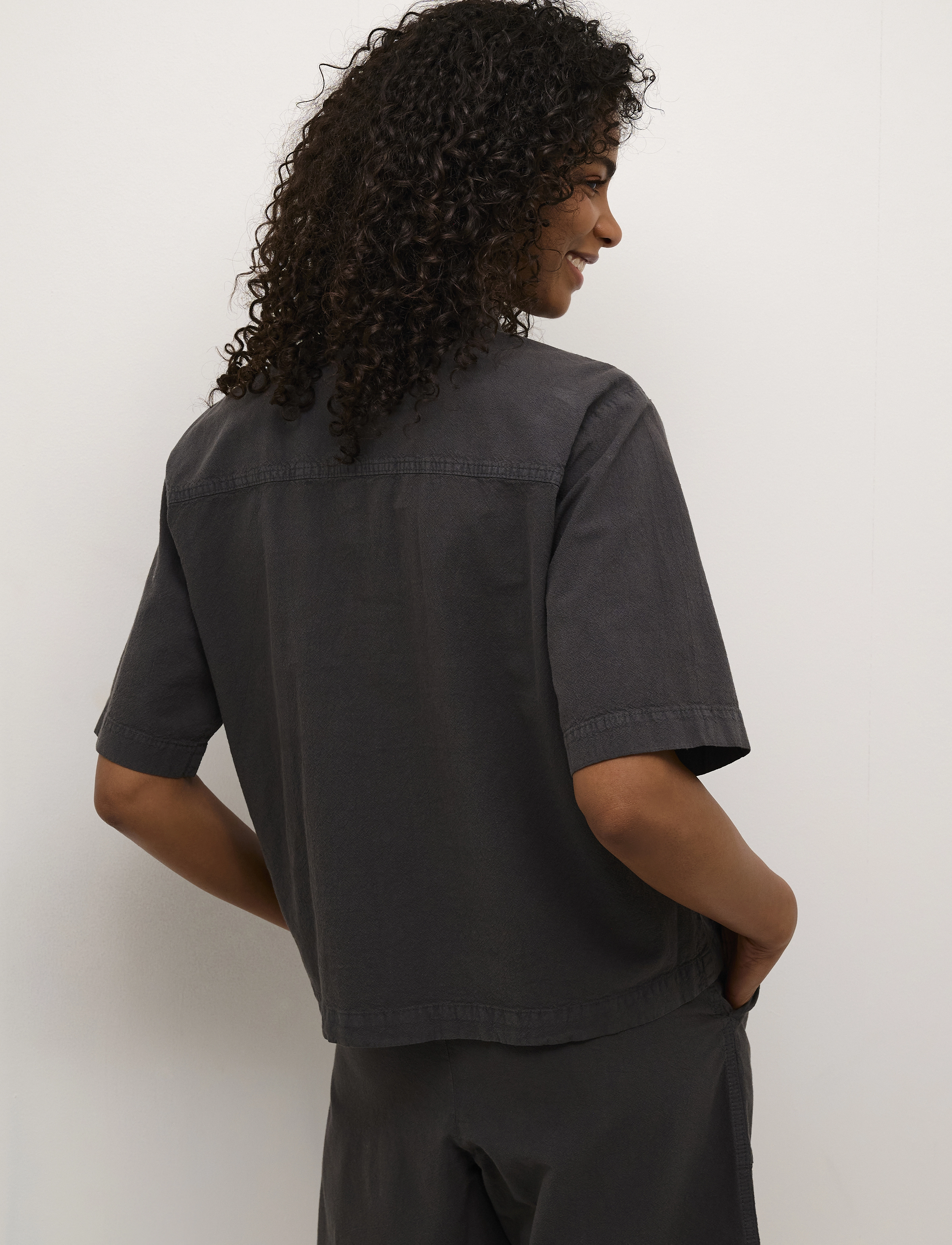 Kaffe - KAnaya Liah Shirt - kortærmede skjorter - black oyster - 3