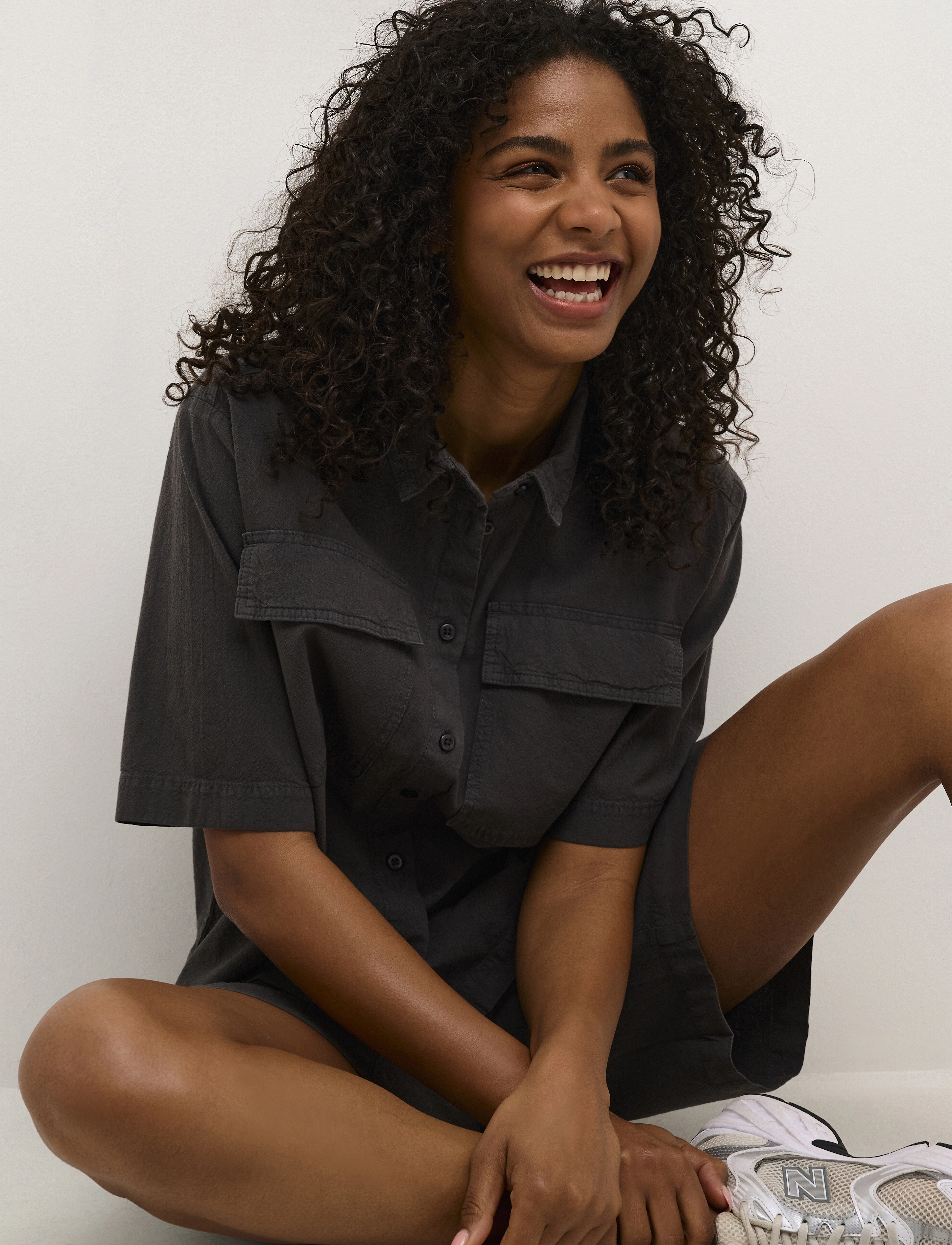 Kaffe - KAnaya Liah Shirt - kortærmede skjorter - black oyster - 4