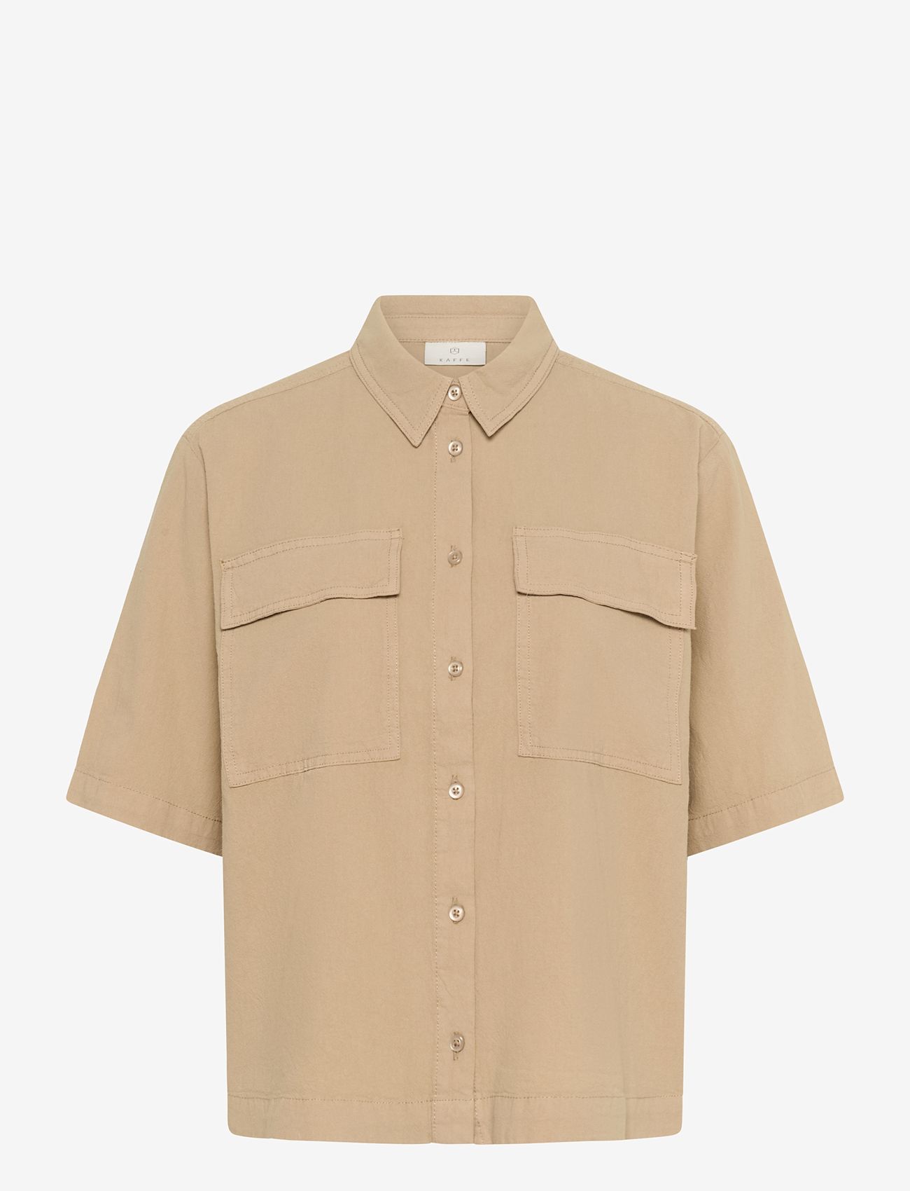 Kaffe - KAnaya Liah Shirt - short-sleeved shirts - classic sand - 1
