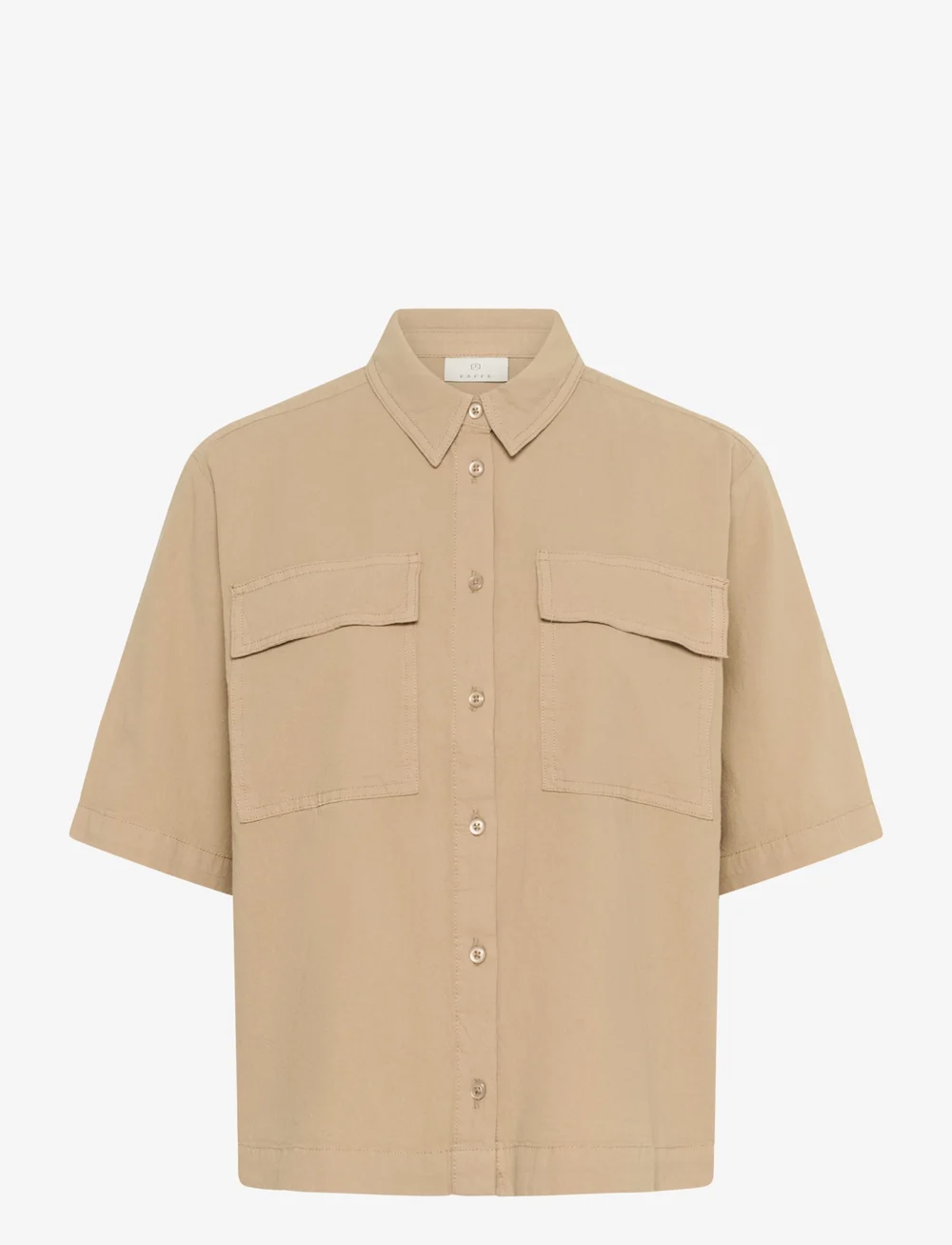Kaffe - KAnaya Liah Shirt - kortärmade skjortor - classic sand - 1