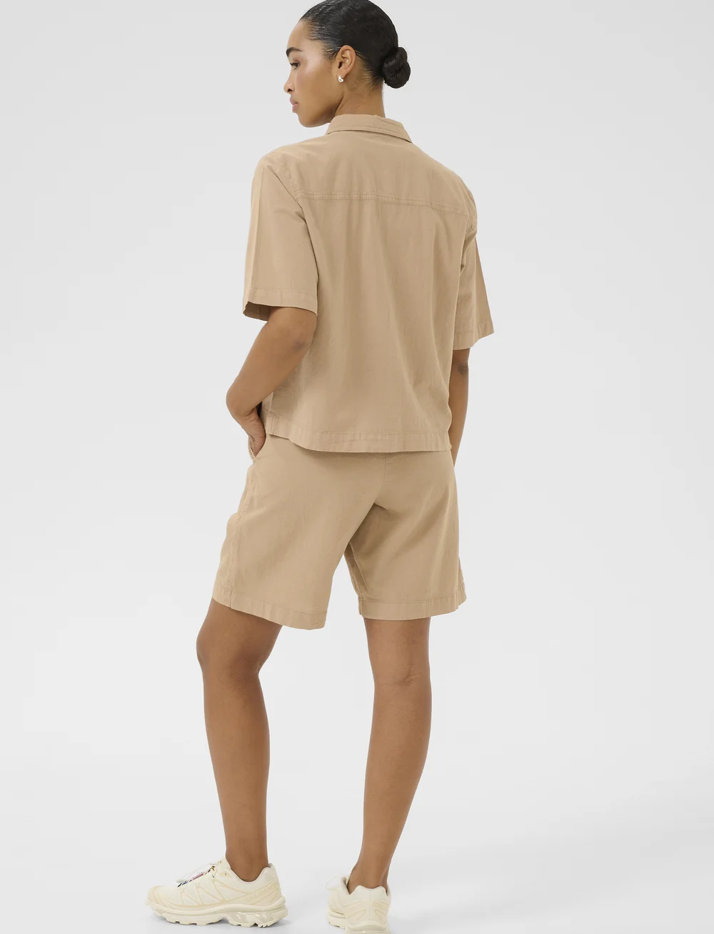 Kaffe - KAnaya Liah Shirt - kortärmade skjortor - classic sand - 4