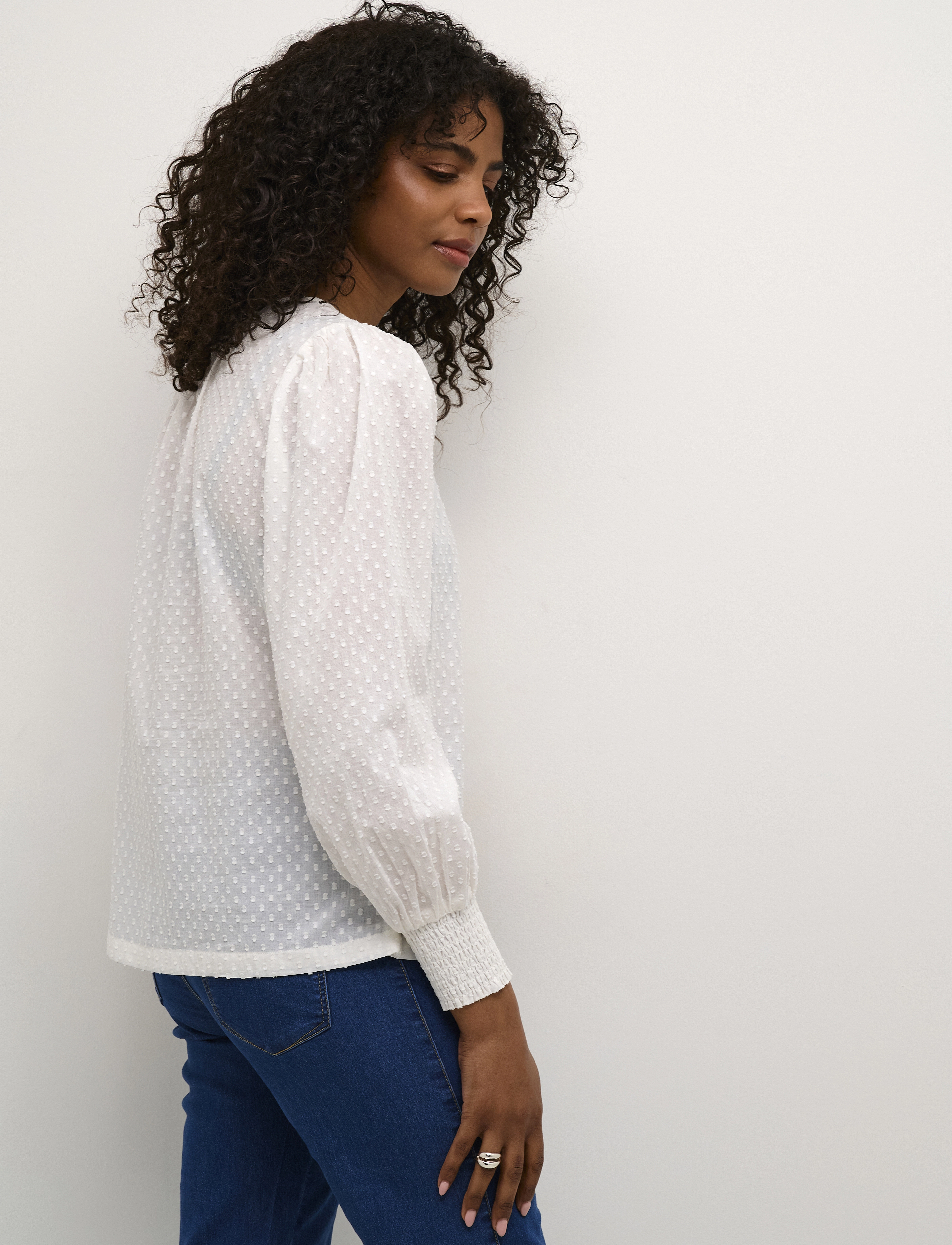 Kaffe - KAroca LS Blouse - long sleeved blouses - chalk - 4