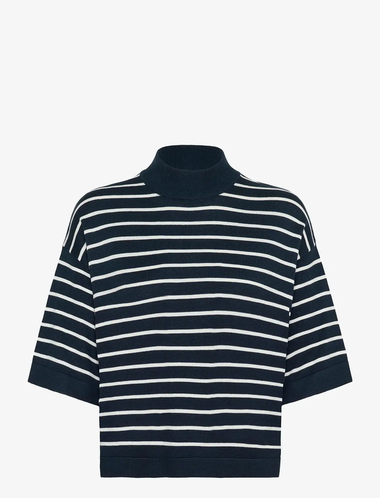 Kaffe - KAlizza Turtleneck - herbstliche kleidung - midnight marine w.chalk strips - 0