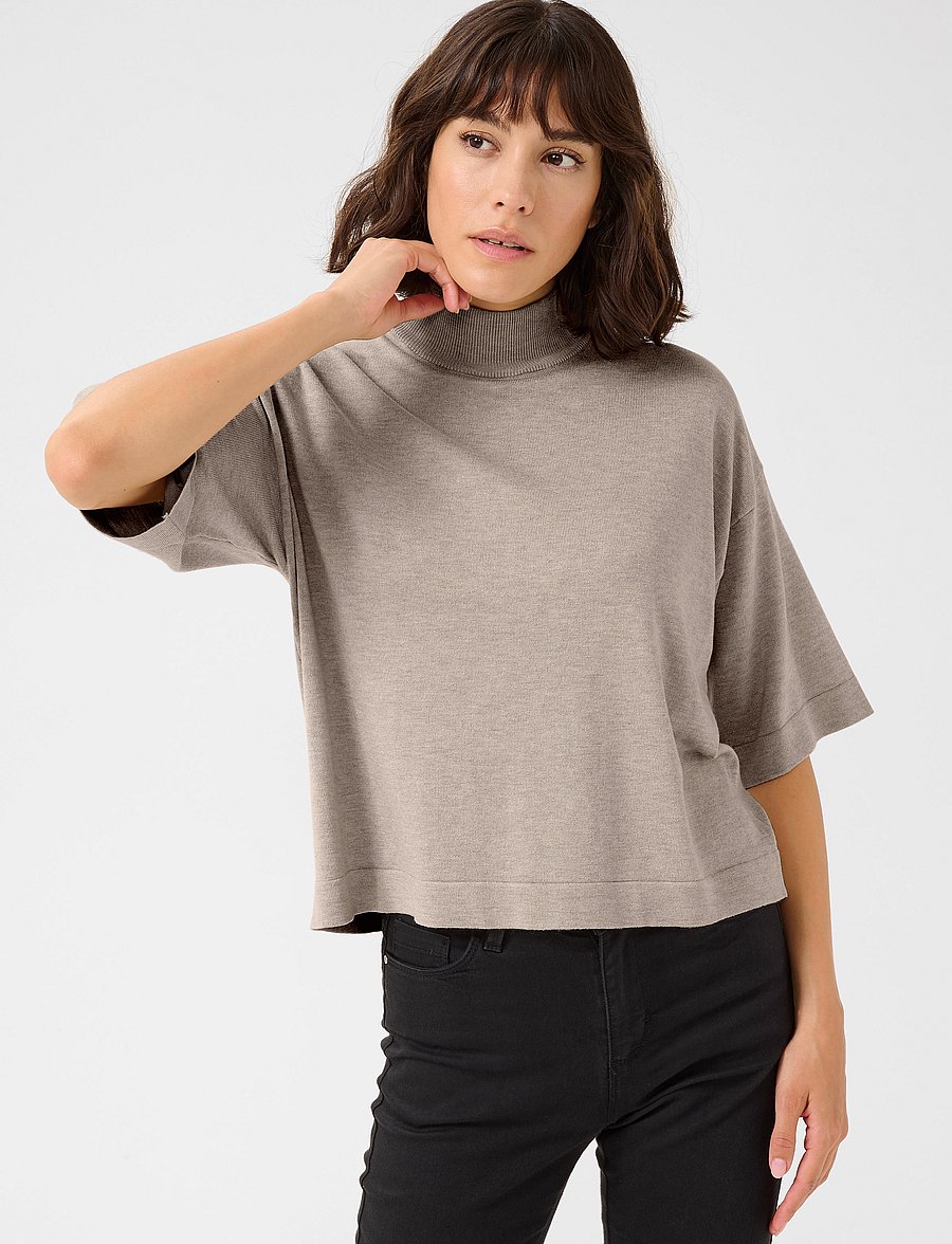 Kaffe - KAlizza Turtleneck - striktrøjer - feather gray melange - 0