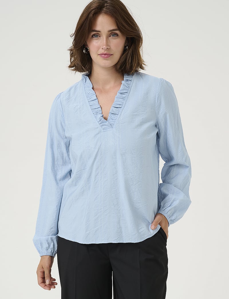 Kaffe - KAsanni Blouse - pikkade varrukatega pluusid - soft chambray - 0