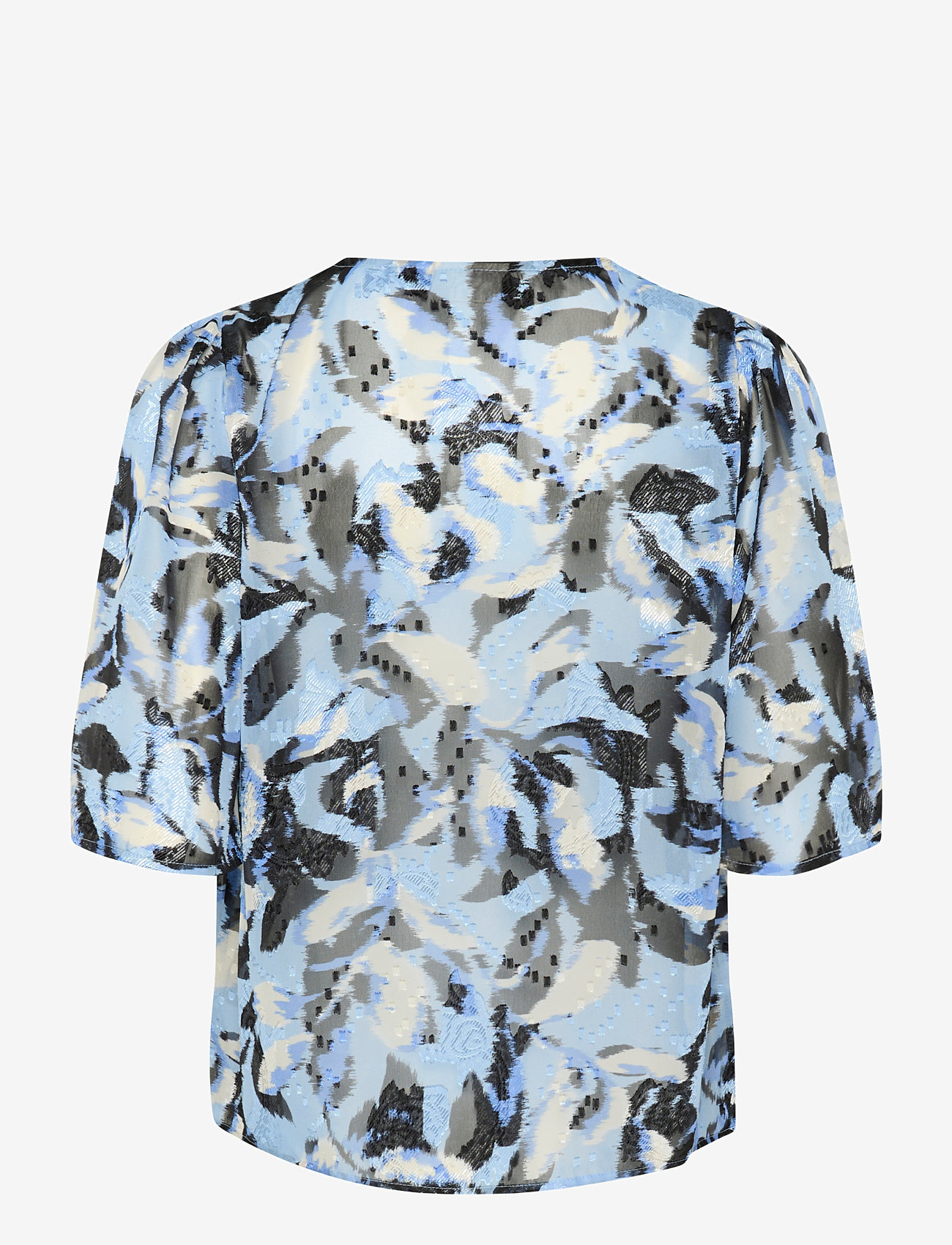 Kaffe - KAelina Blouse - kurzämlige blusen - blue flower print - 1