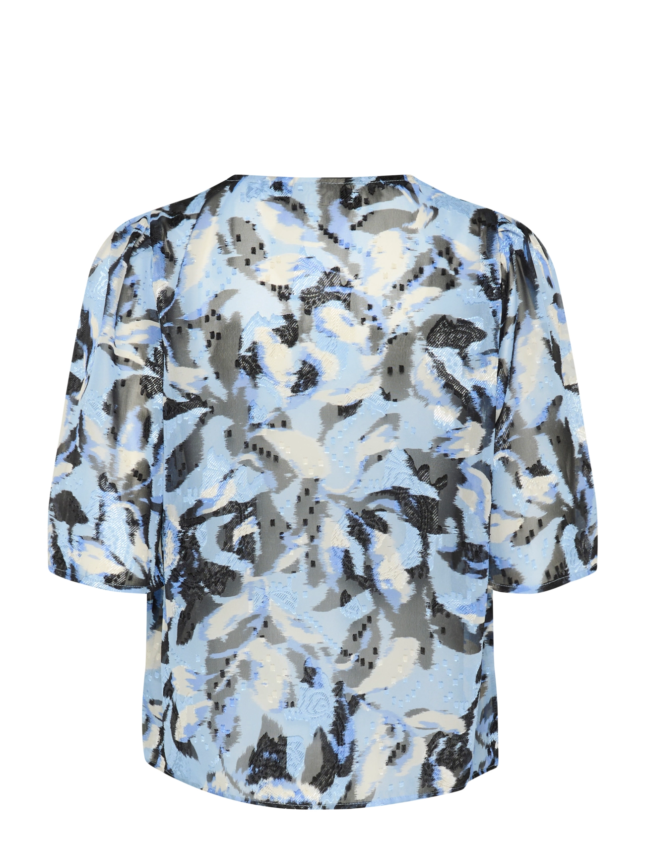Kaffe - KAelina Blouse - kortærmede bluser - blue flower print - 2