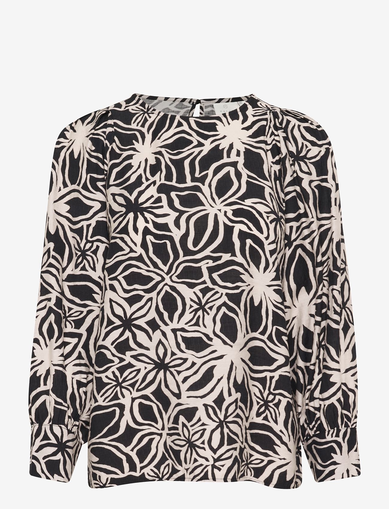 Kaffe - KAhannah Blouse - pikkade varrukatega pluusid - black / light beige flower - 0