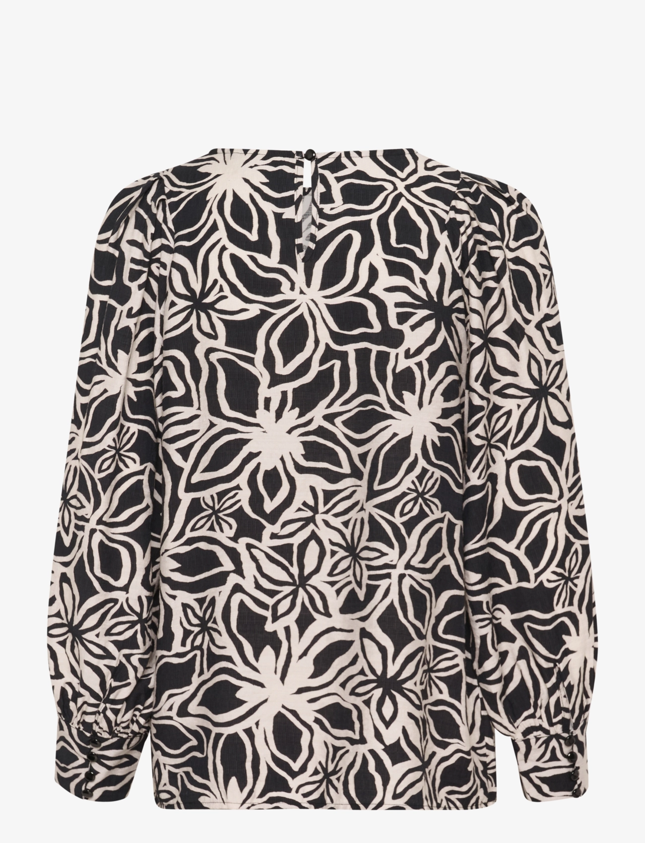 Kaffe - KAhannah Blouse - pitkähihaiset puserot - black / light beige flower - 2