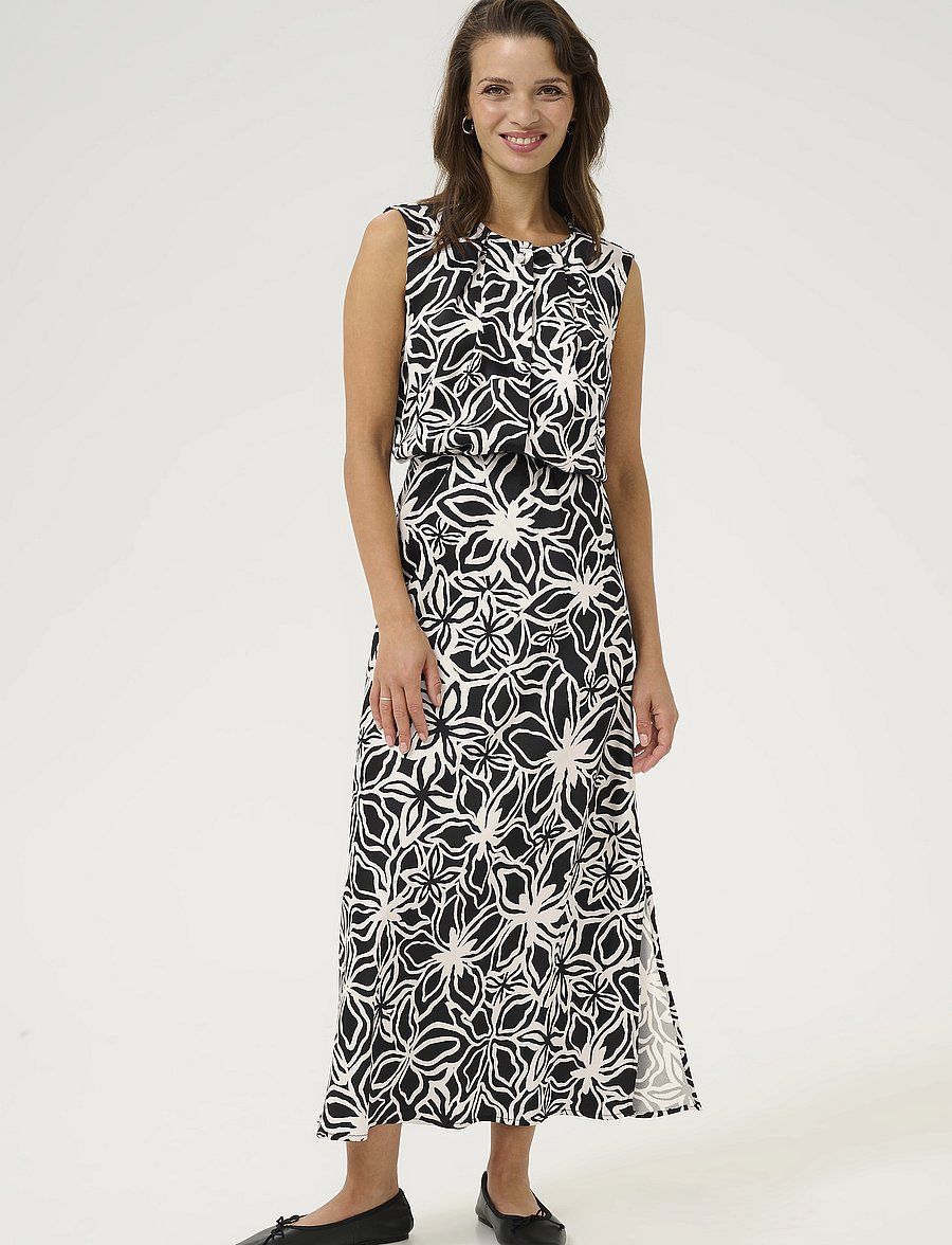 Kaffe - KAvera Skirt - maxi röcke - black / light beige flower - 3