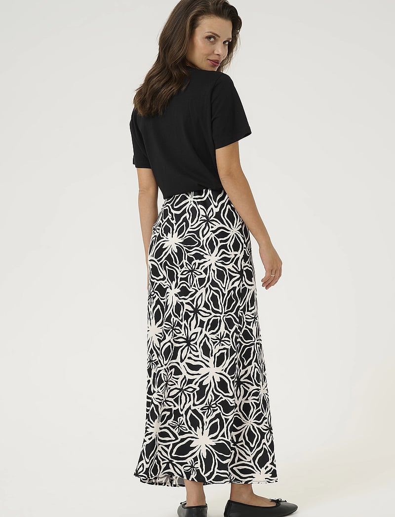 Kaffe - KAvera Skirt - maxi röcke - black / light beige flower - 4