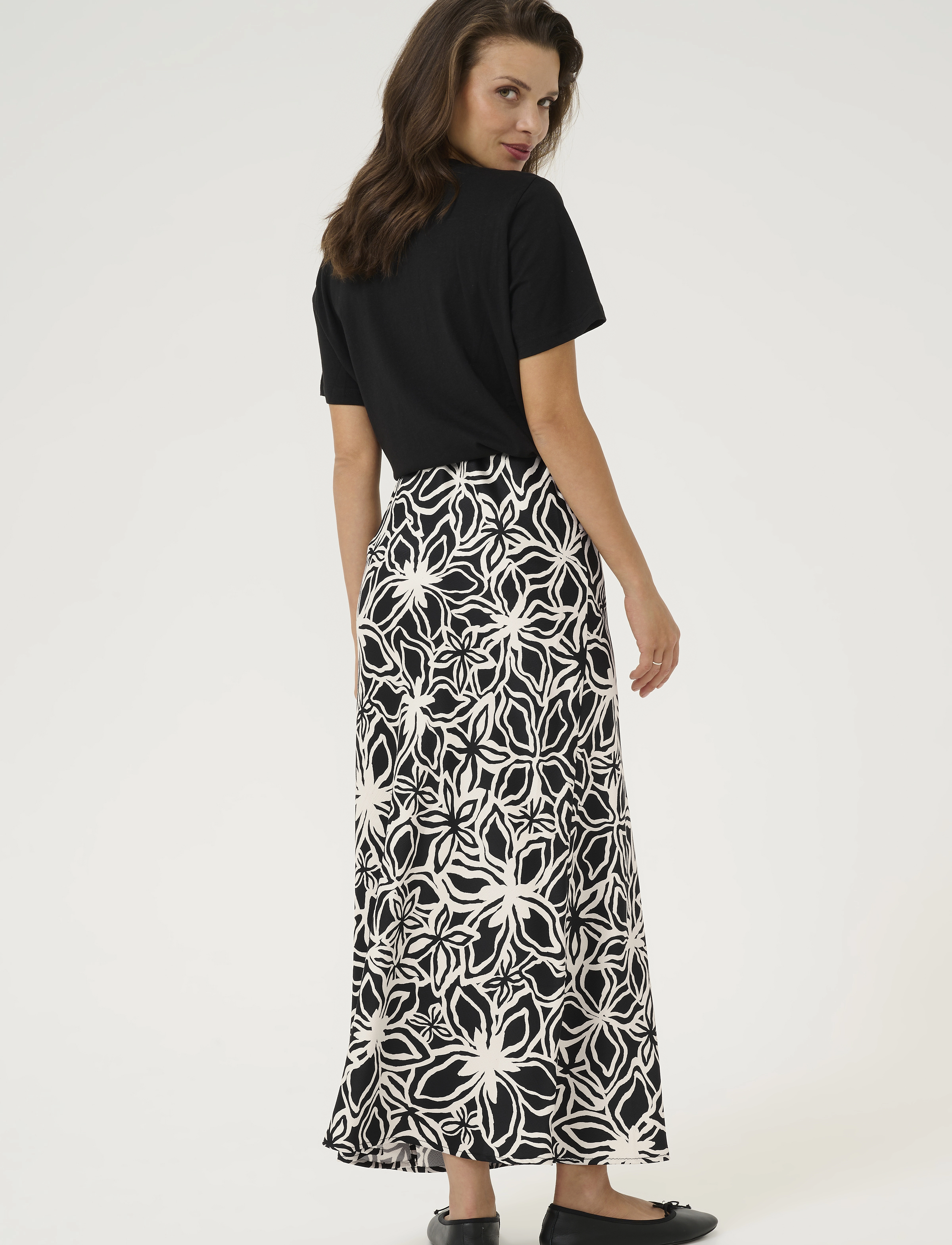 Kaffe - KAvera Skirt - maxi röcke - black / light beige flower - 4