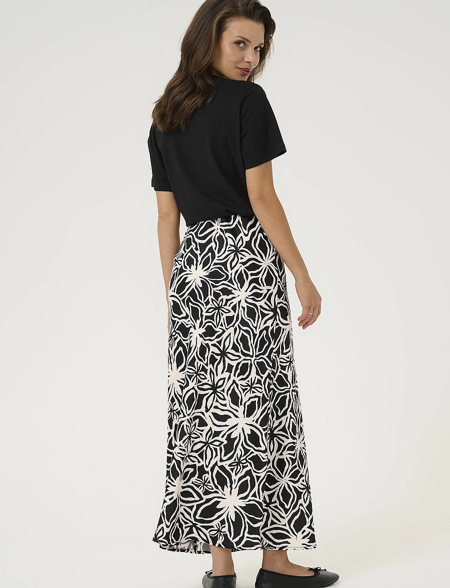 Kaffe - KAvera Skirt - maxi röcke - black / light beige flower - 4