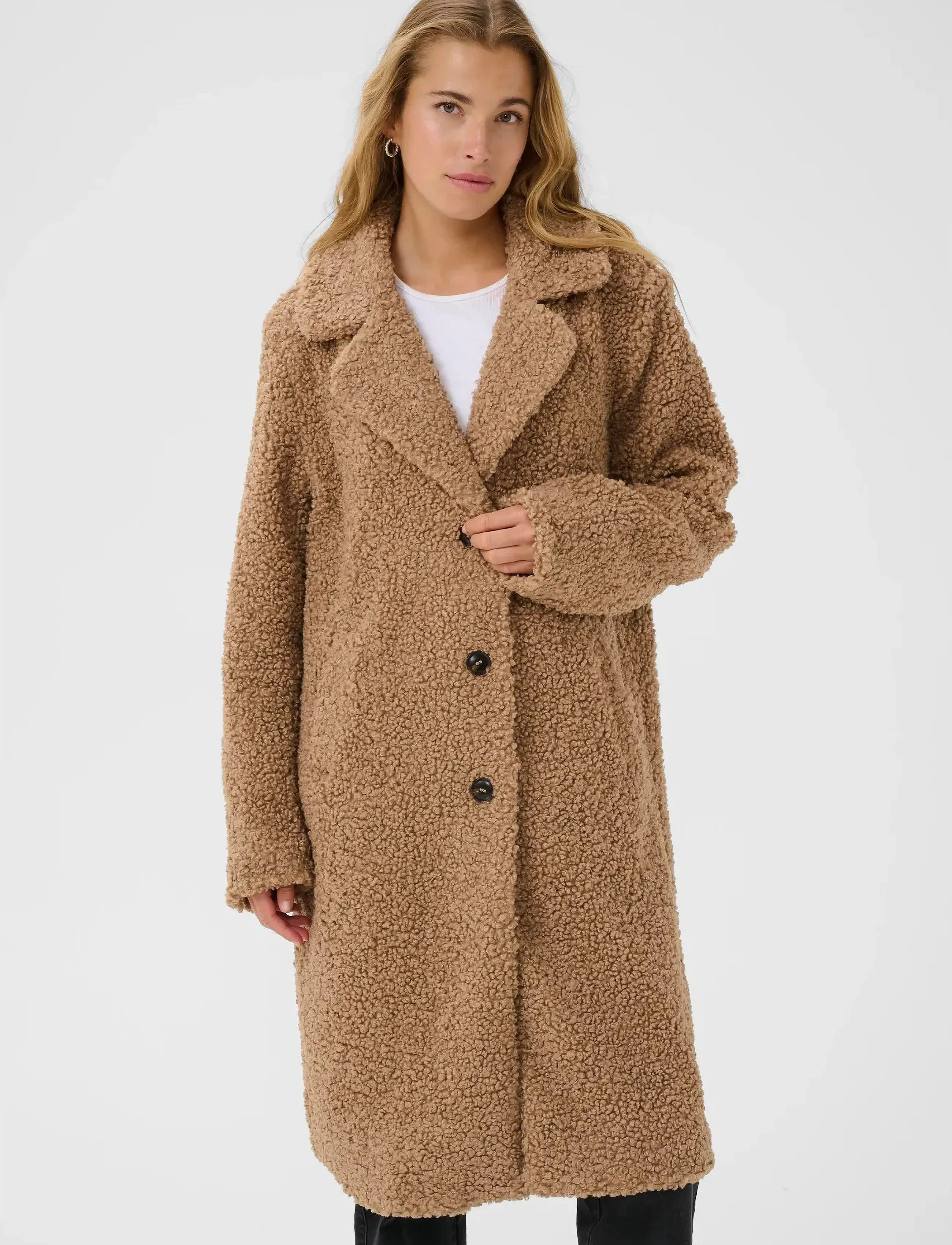 Kaffe Kabalmi Teddy Coat, 36, Coats, Braun - Winter Frauen