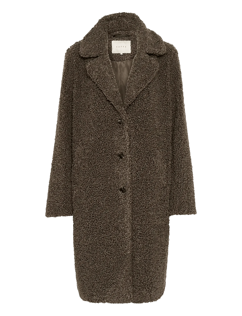 Kaffe - KAbalmi Teddy Coat - mäntel - major brown - 1