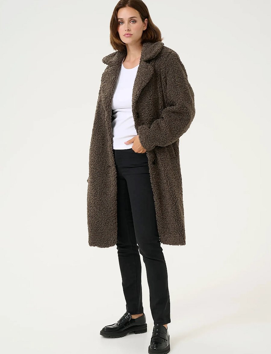 Kaffe - KAbalmi Teddy Coat - mäntel - major brown - 0